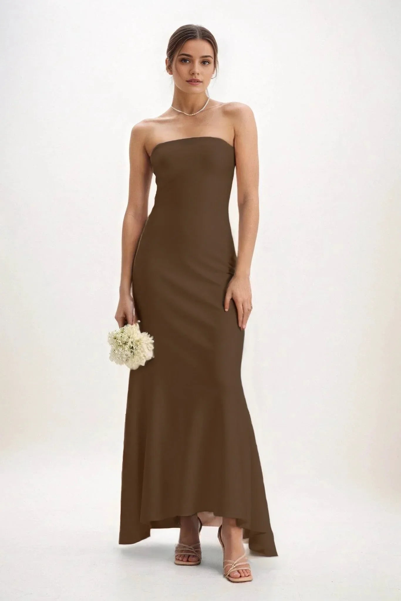 Sheath-Column Midi Luxe Satin Dress CB0829CS