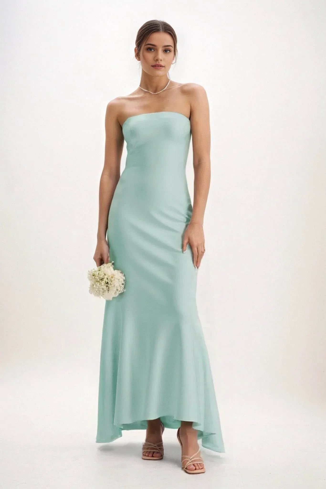 Sheath-Column Midi Luxe Satin Dress CB0829CS