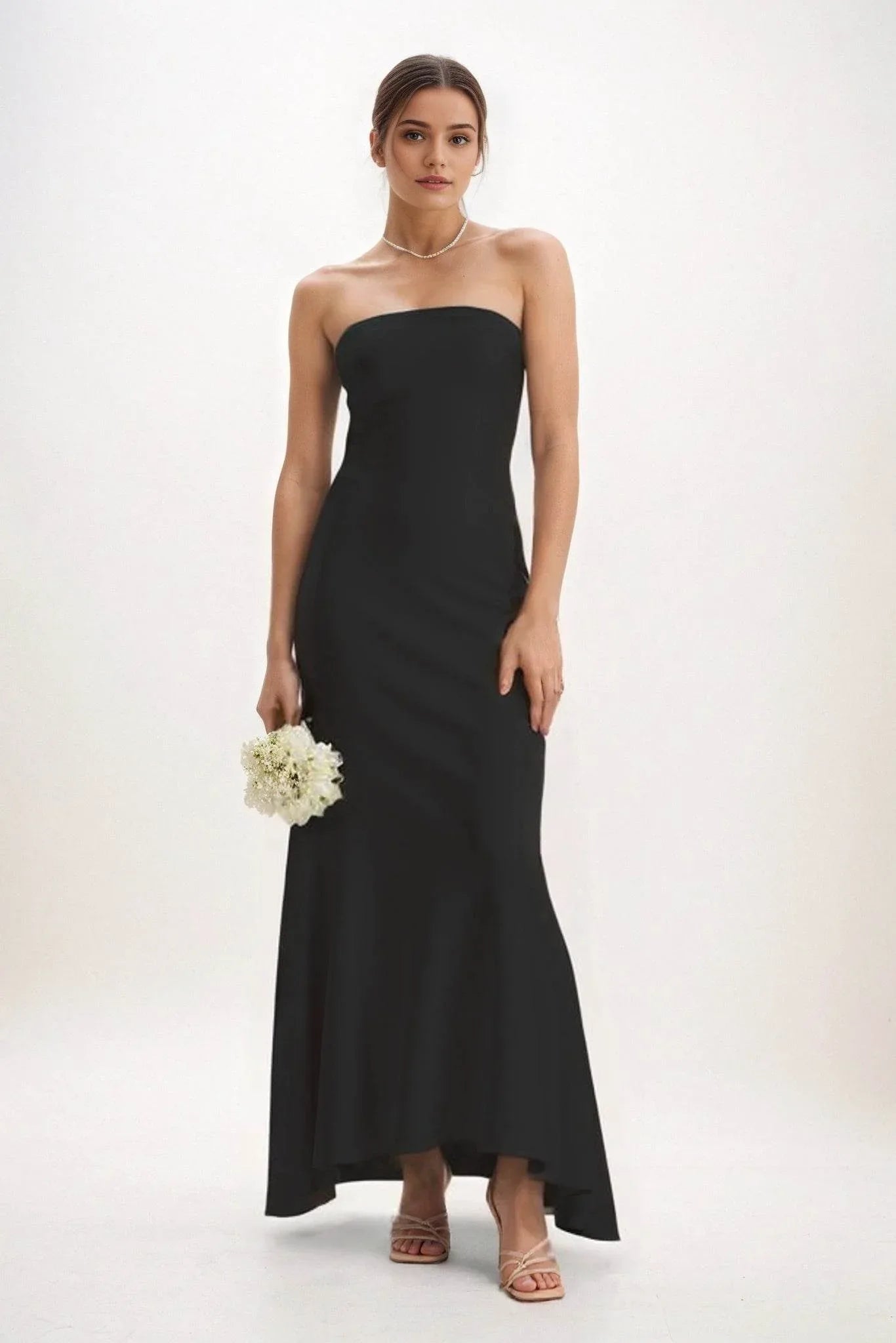 Sheath-Column Midi Luxe Satin Dress CB0829CS