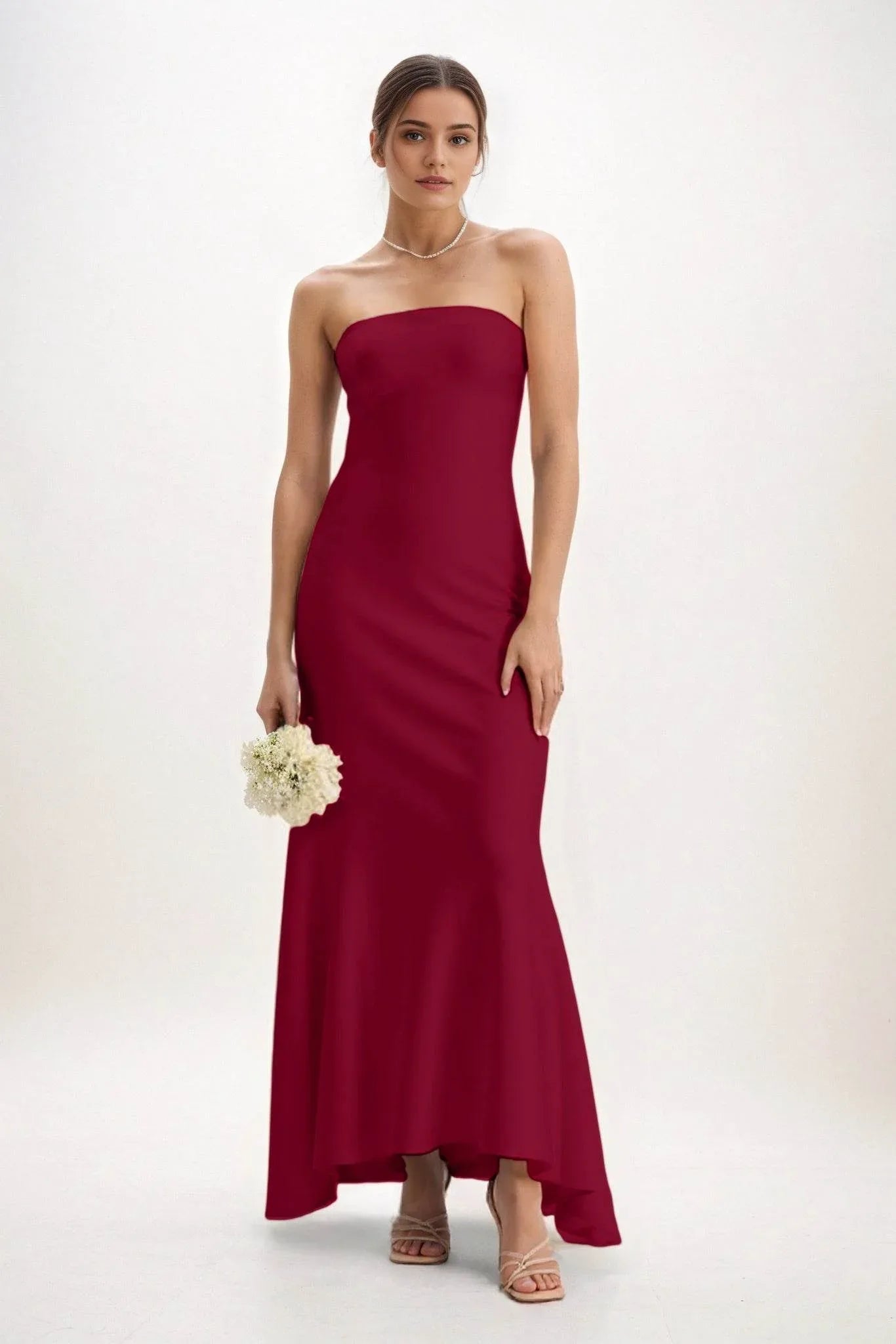 Sheath-Column Midi Luxe Satin Dress CB0829CS