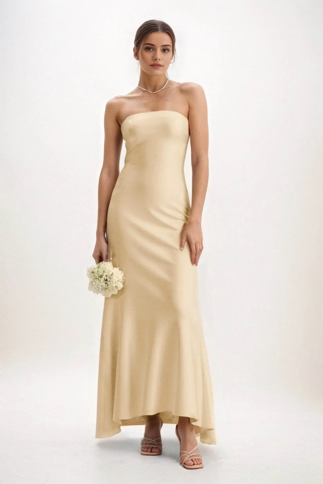 Sheath-Column Midi Luxe Satin Dress CB0829CS