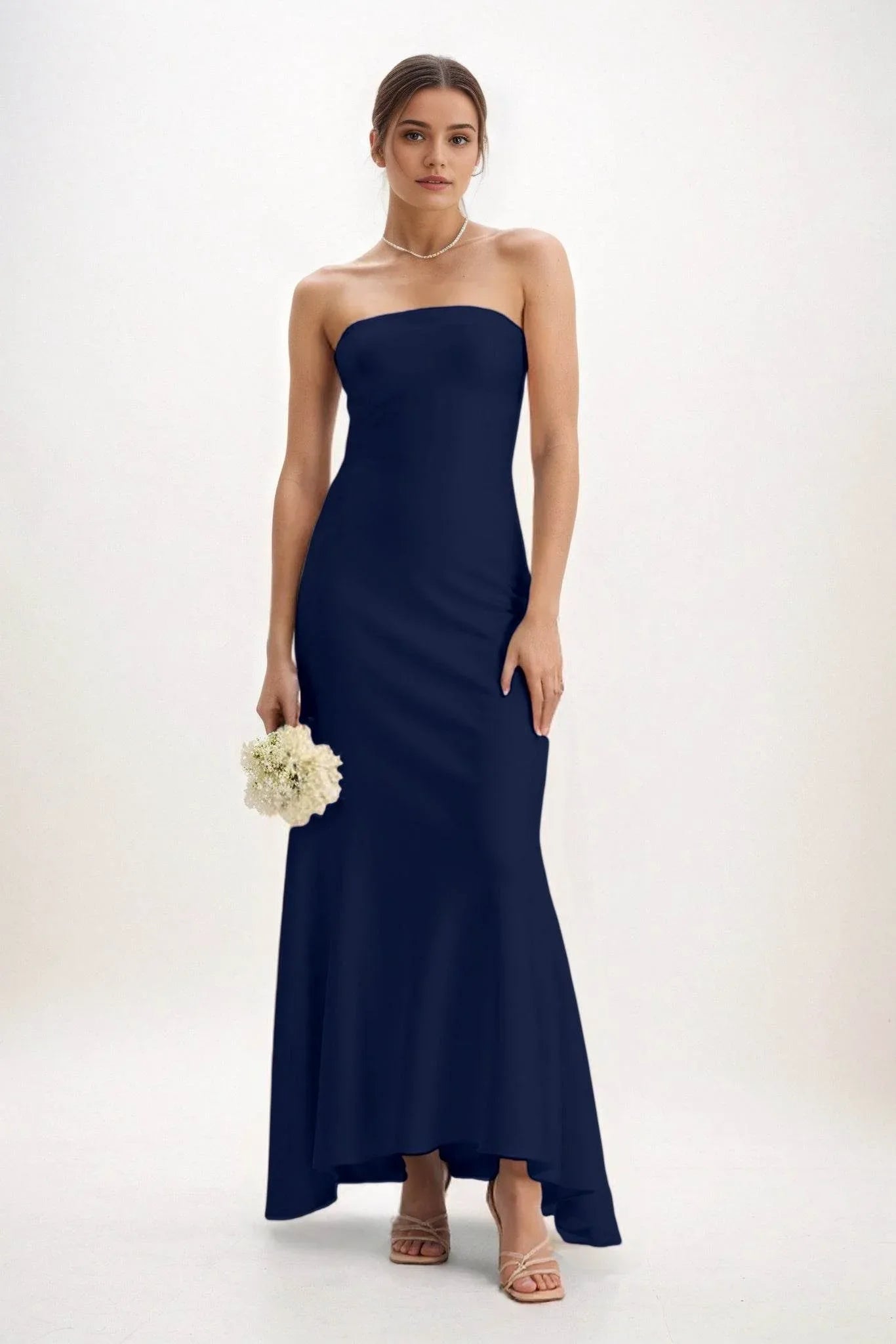 Sheath-Column Midi Luxe Satin Dress CB0829CS