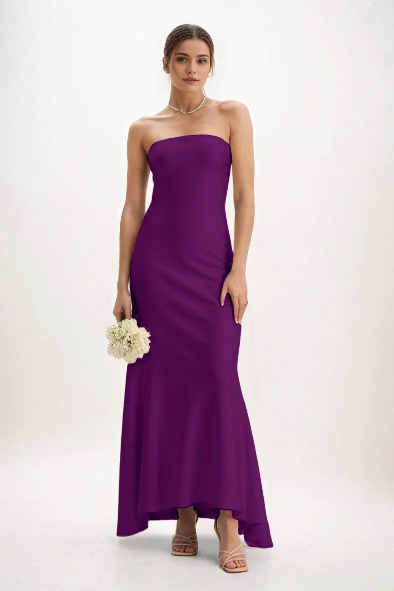 Sheath-Column Midi Luxe Satin Dress CB0829CS