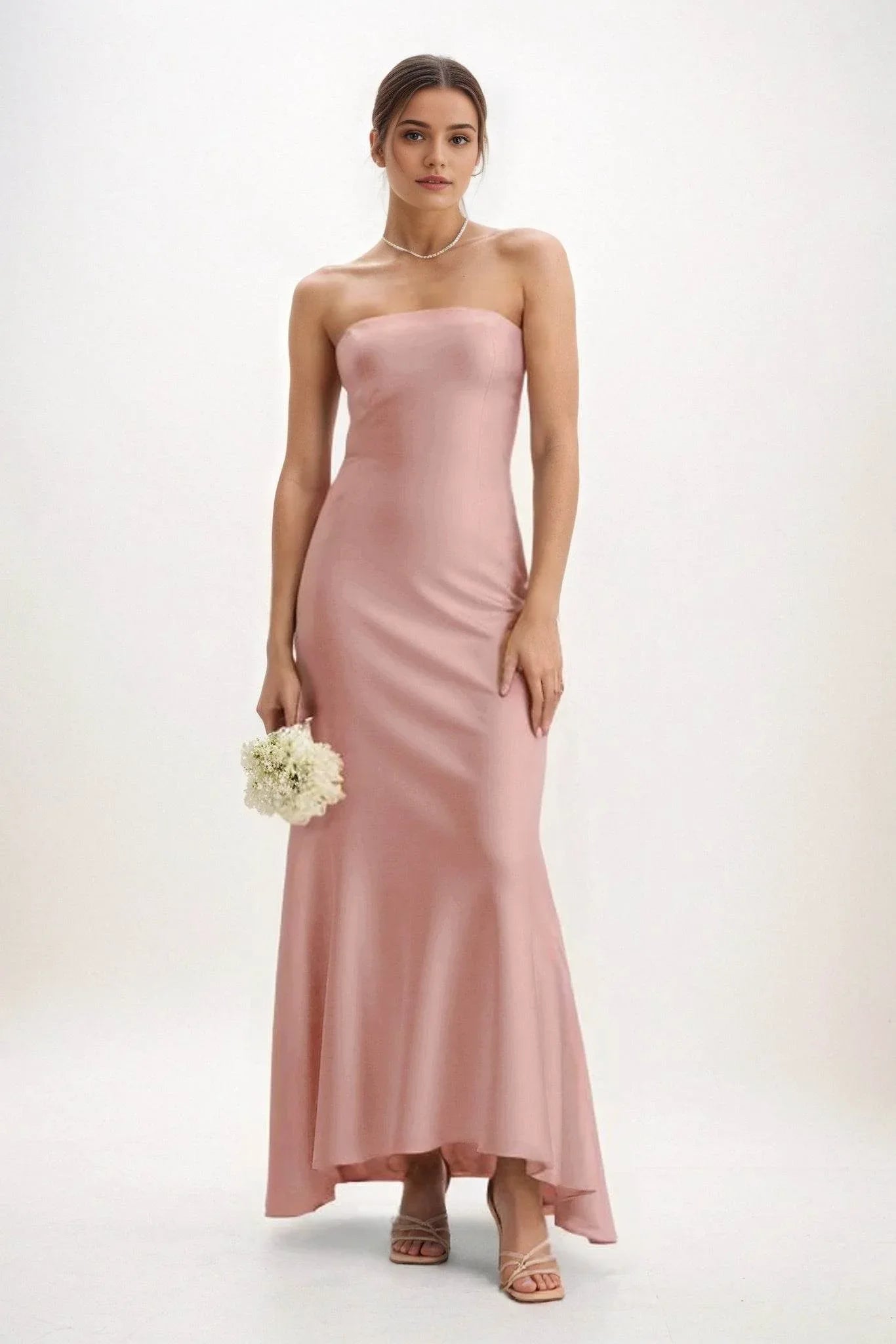 Sheath-Column Midi Luxe Satin Dress CB0829CS