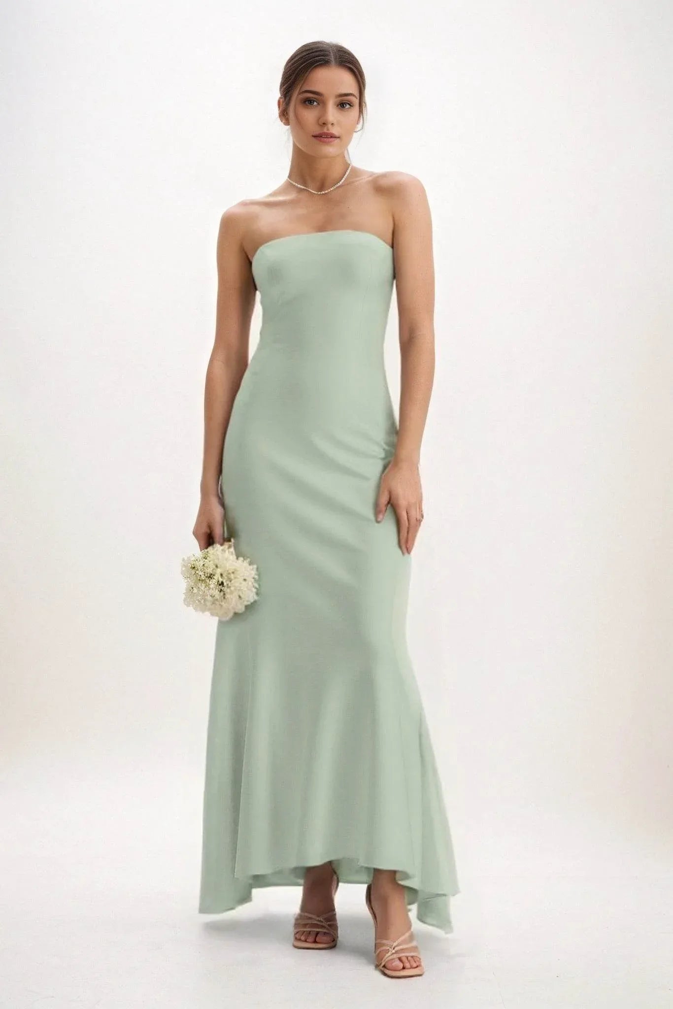 Sheath-Column Midi Luxe Satin Dress CB0829CS