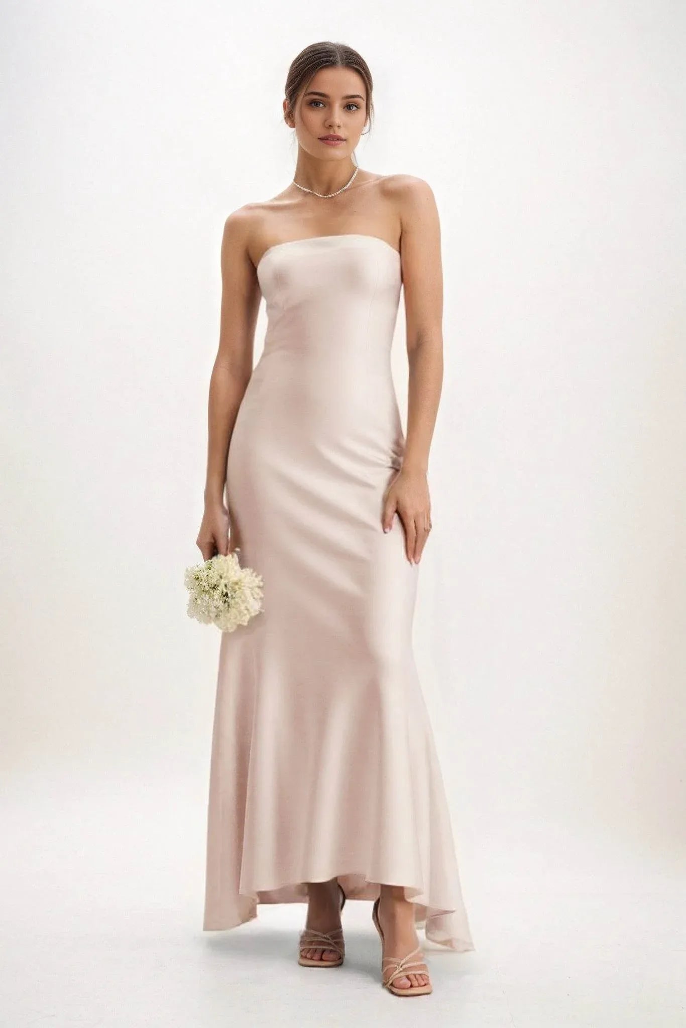 Sheath-Column Midi Luxe Satin Dress CB0829CS