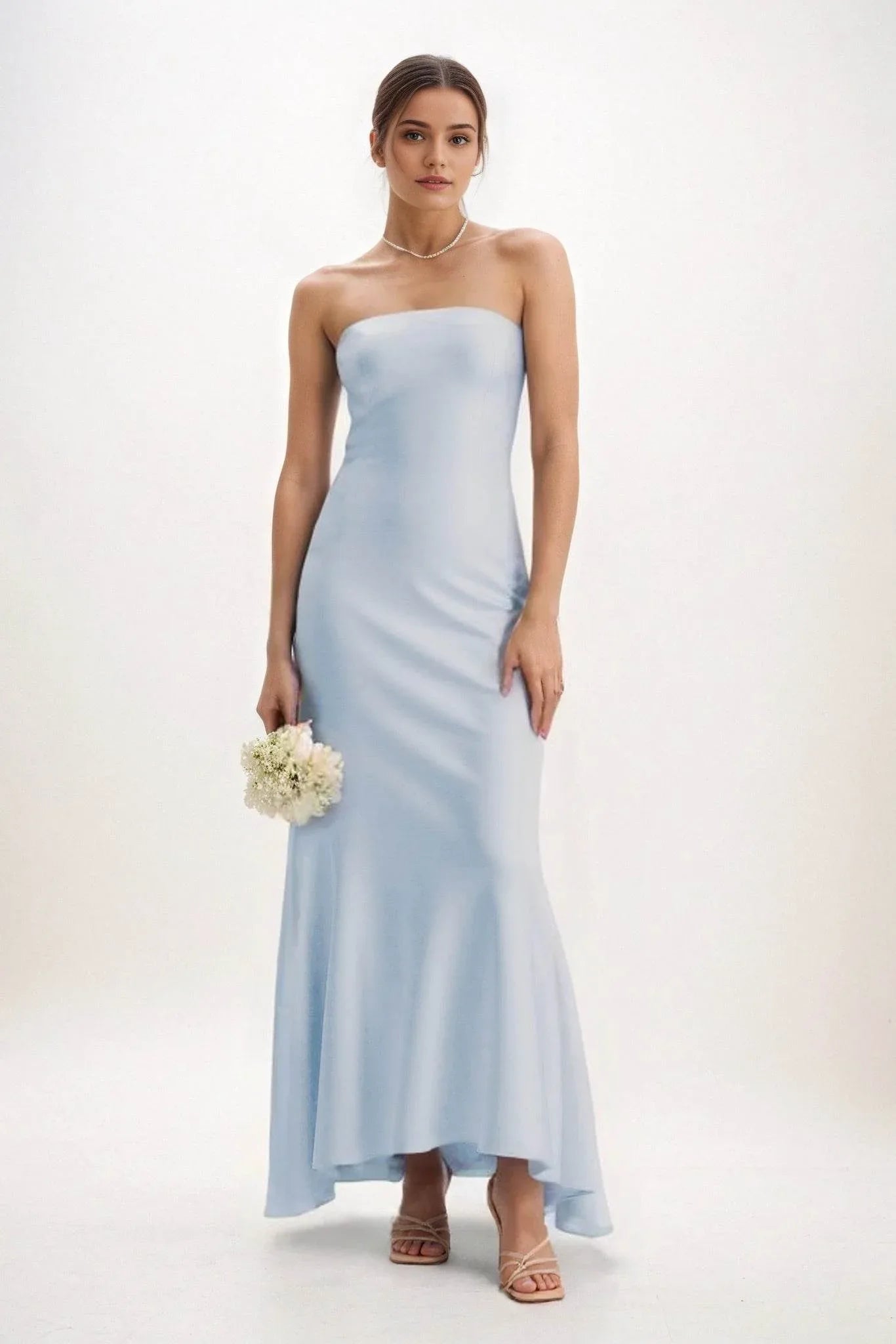 Sheath-Column Midi Luxe Satin Dress CB0829CS