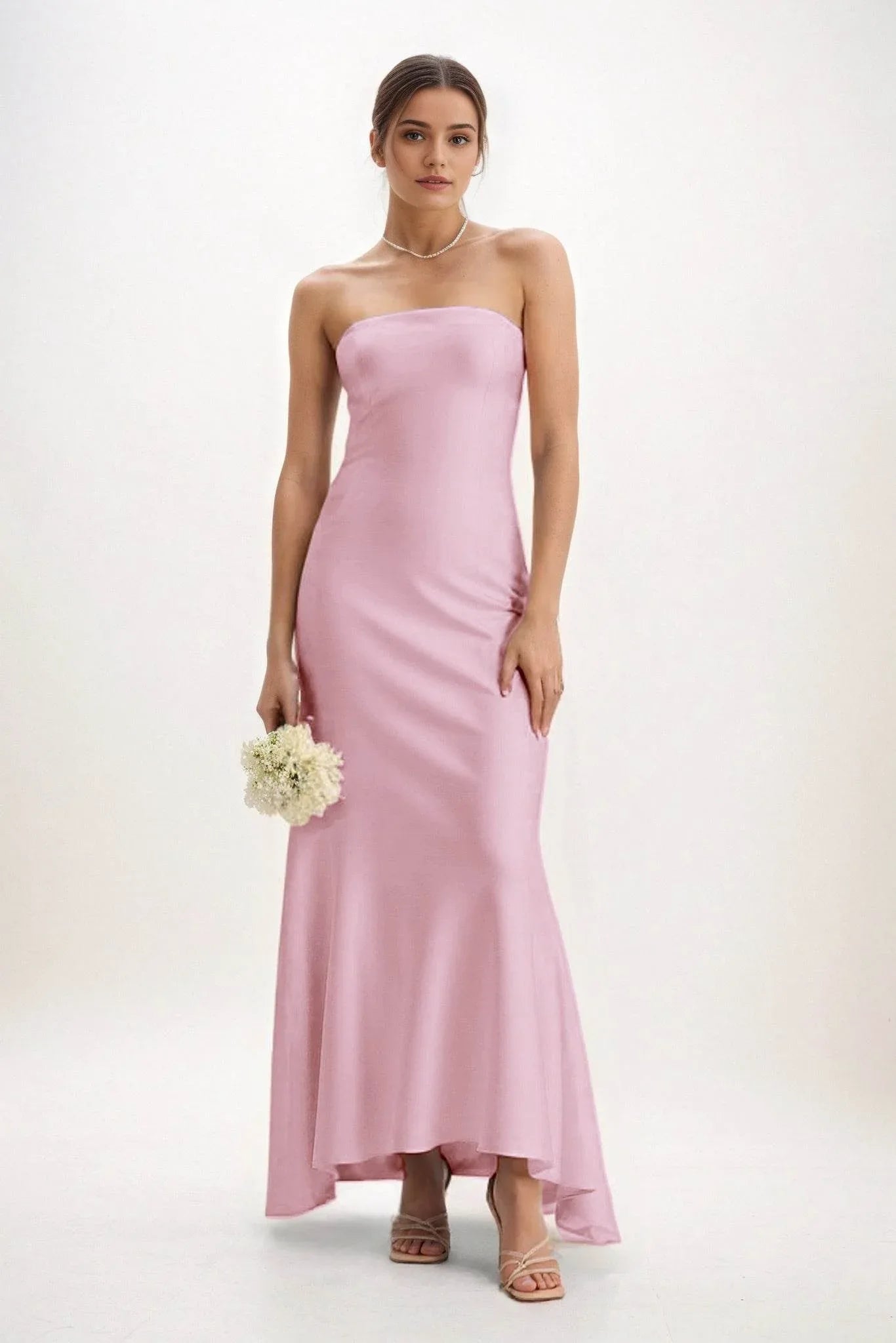 Sheath-Column Midi Luxe Satin Dress CB0829CS
