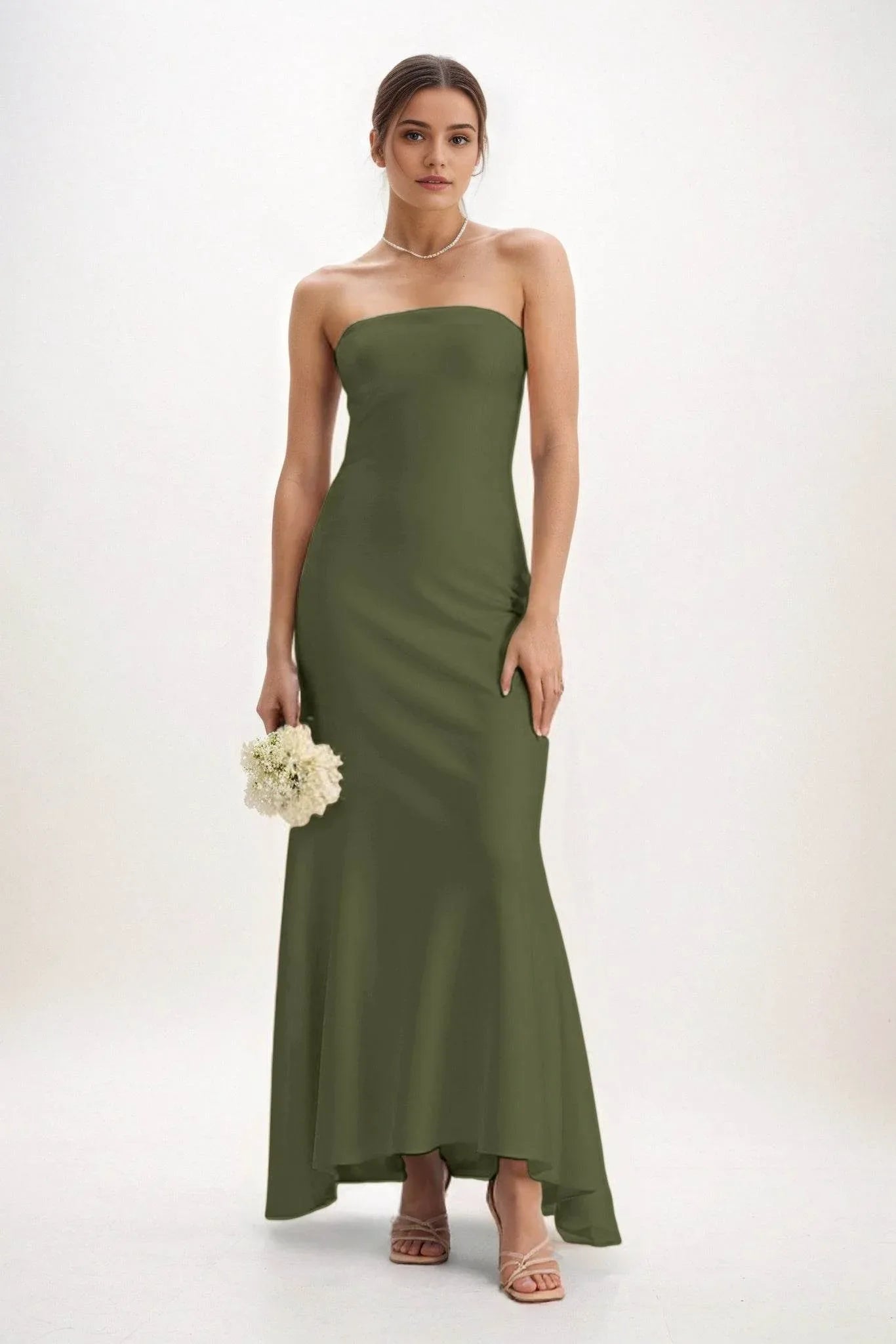 Sheath-Column Midi Luxe Satin Dress CB0829CS