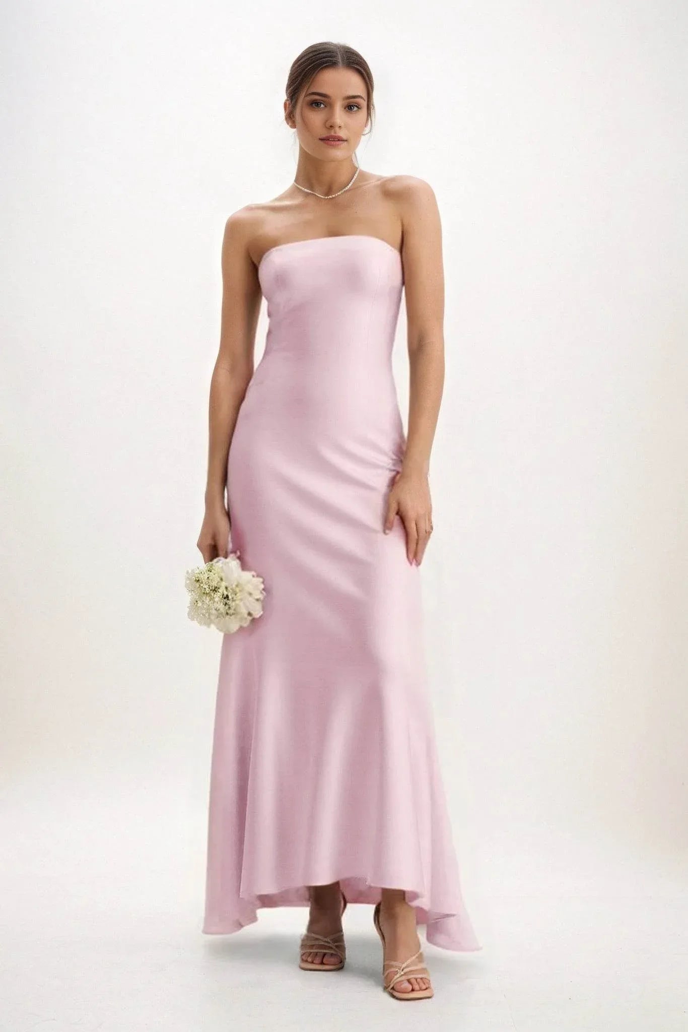 Sheath-Column Midi Luxe Satin Dress CB0829CS