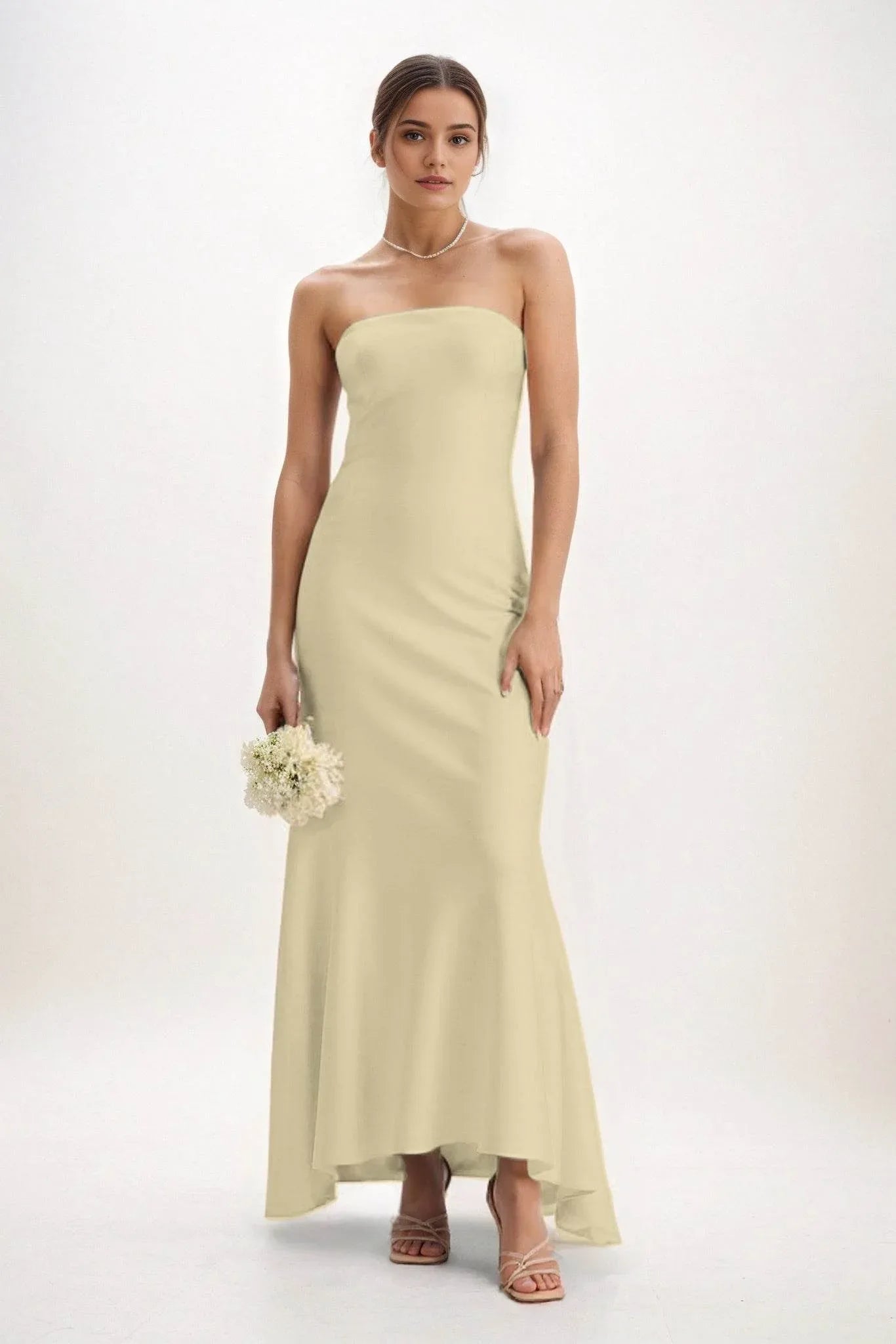 Sheath-Column Midi Luxe Satin Dress CB0829CS