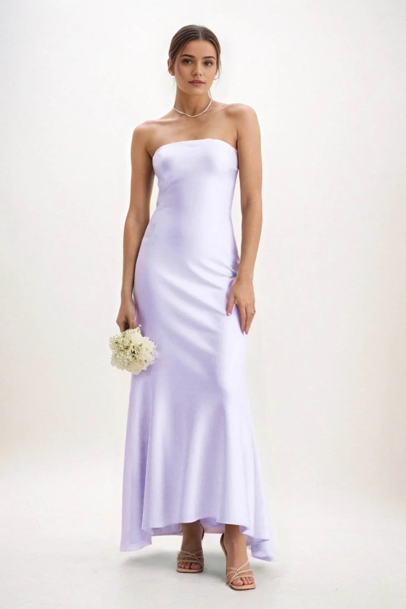 Sheath-Column Midi Luxe Satin Dress CB0829CS