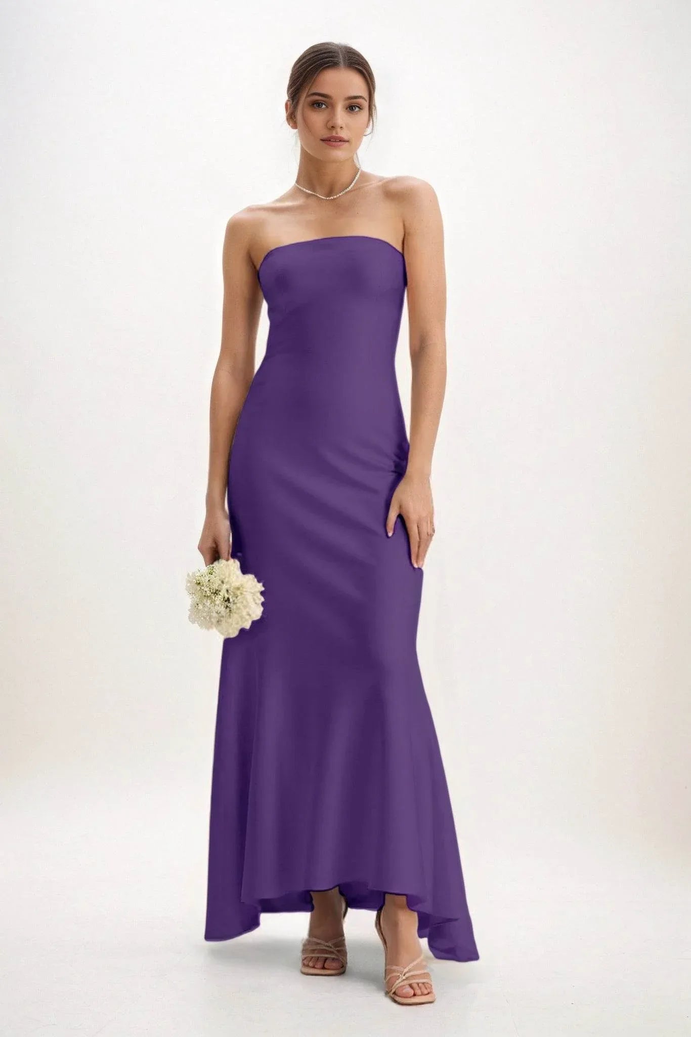 Sheath-Column Midi Luxe Satin Dress CB0829CS
