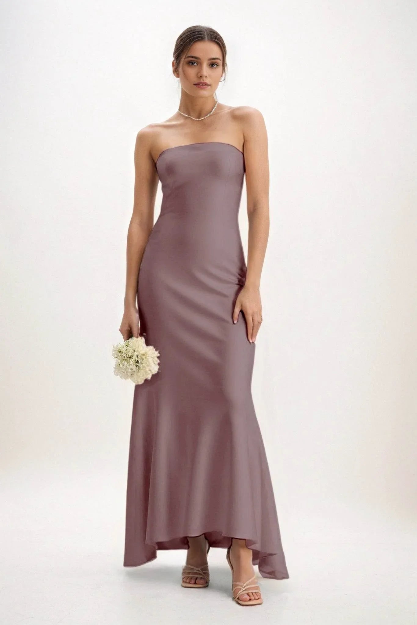 Sheath-Column Midi Luxe Satin Dress CB0829CS