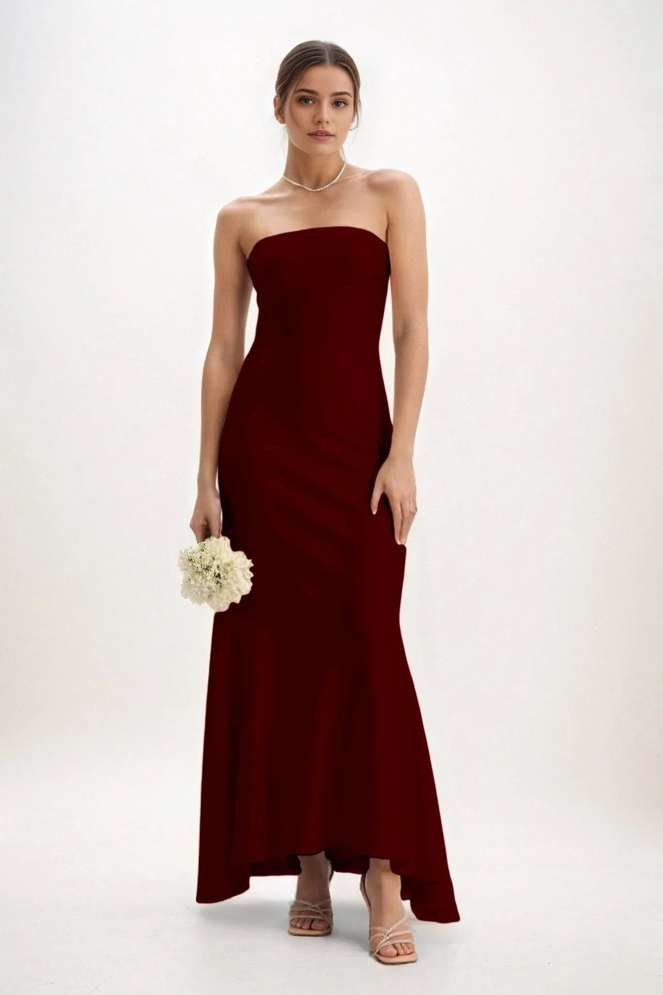 Sheath-Column Midi Luxe Satin Dress CB0829CS