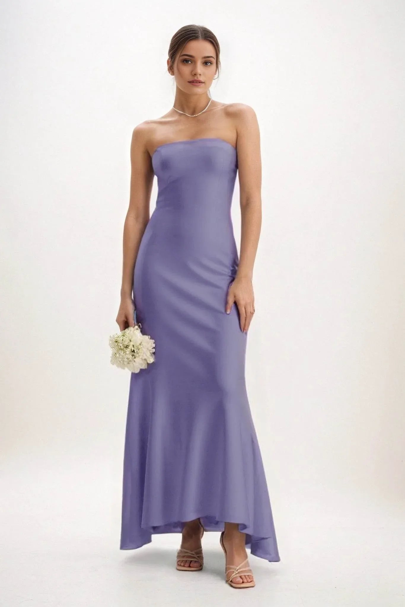 Sheath-Column Midi Luxe Satin Dress CB0829CS