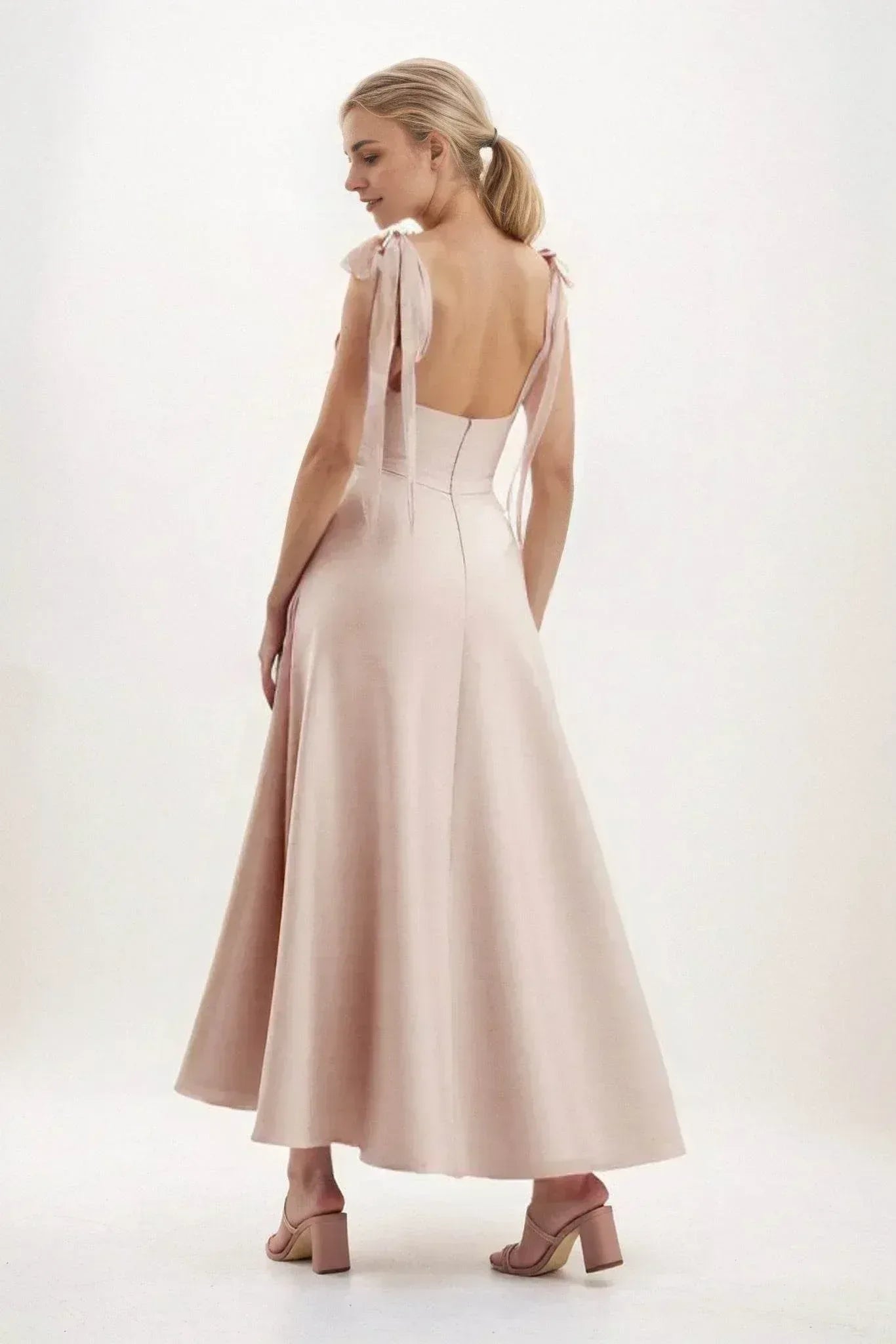 A-Line Midi Luxe Satin Dress CB0832CS