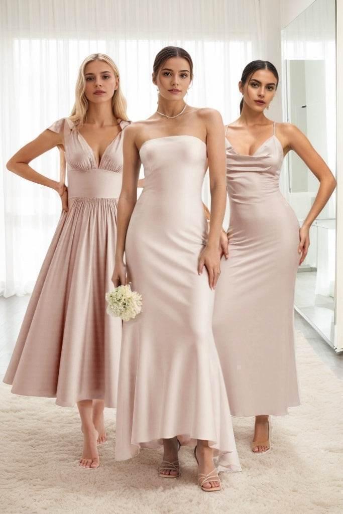 Sheath-Column Midi Luxe Satin Dress CB0829CS