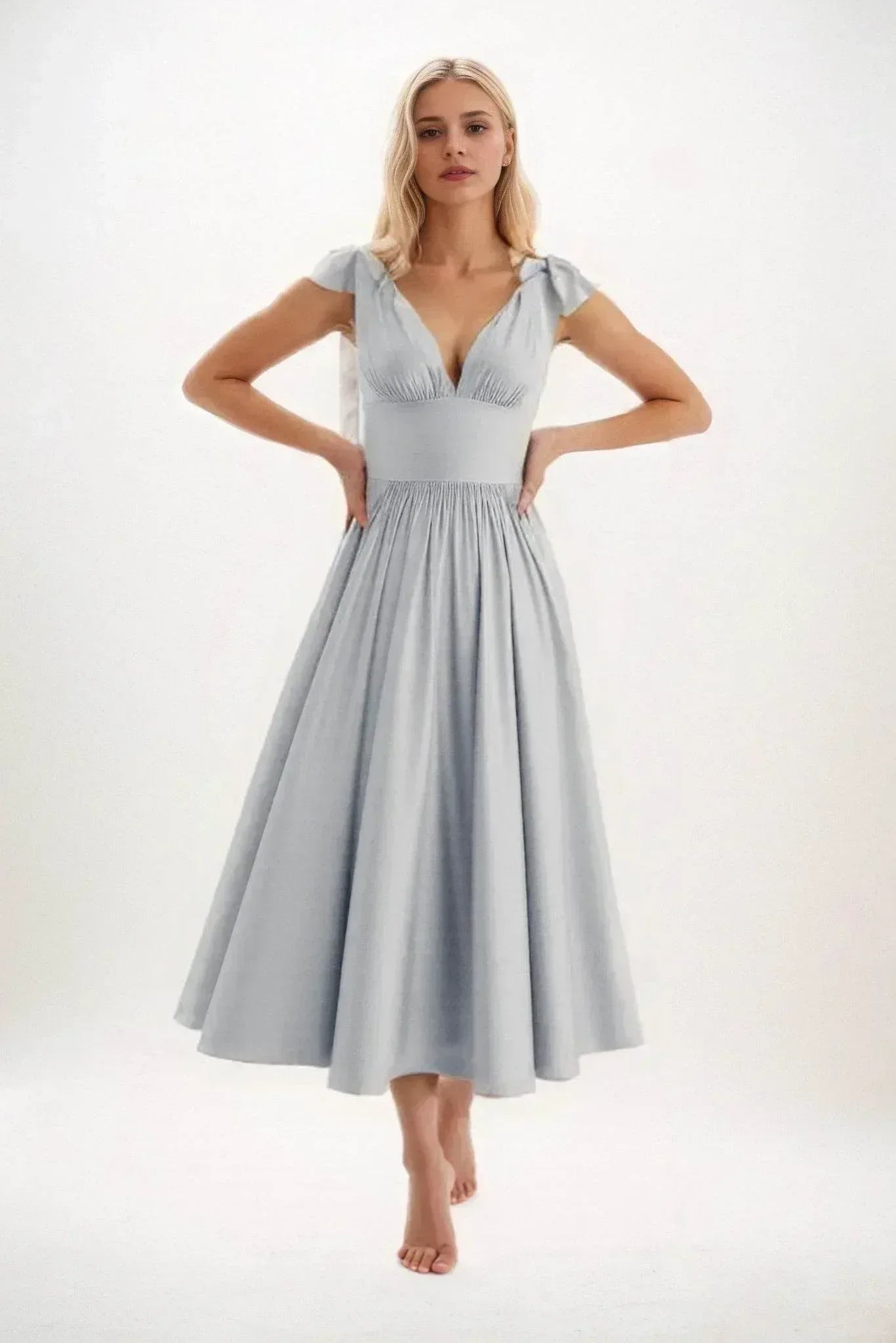 A-Line Midi Luxe Satin Dress CB0832CS