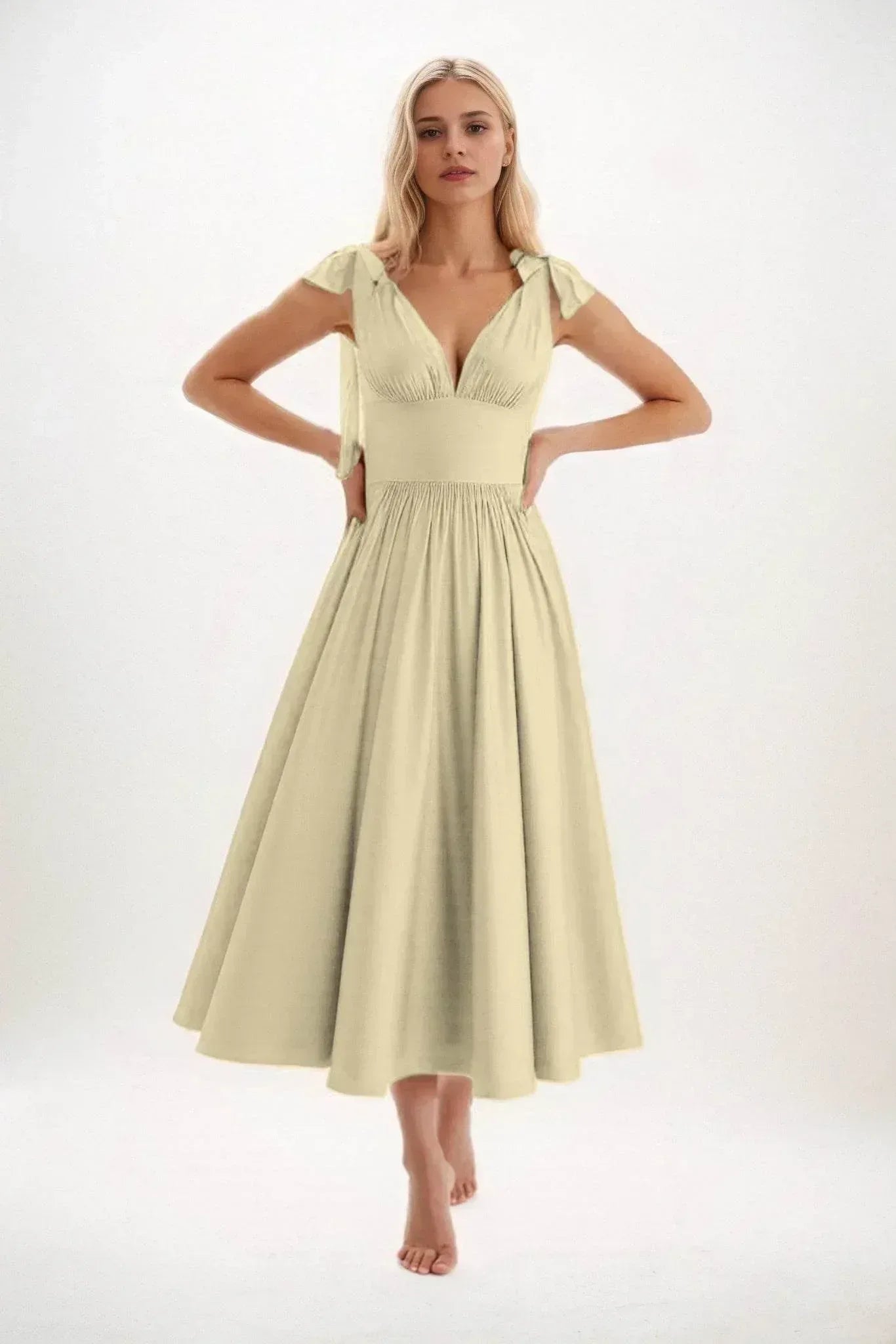 A-Line Midi Luxe Satin Dress CB0832CS