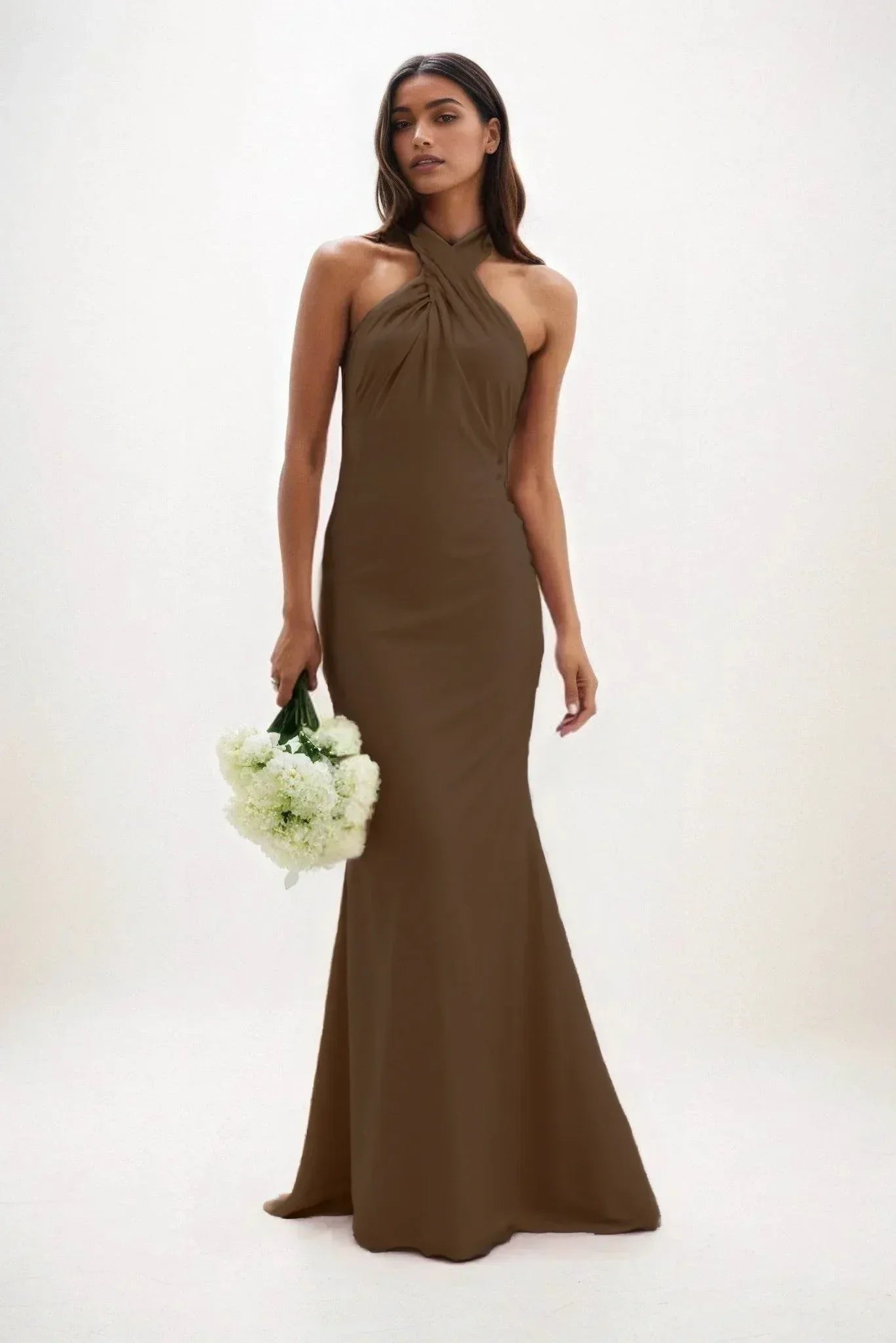 Sheath-Column Maxi Luxe Satin Dress CB0837CS