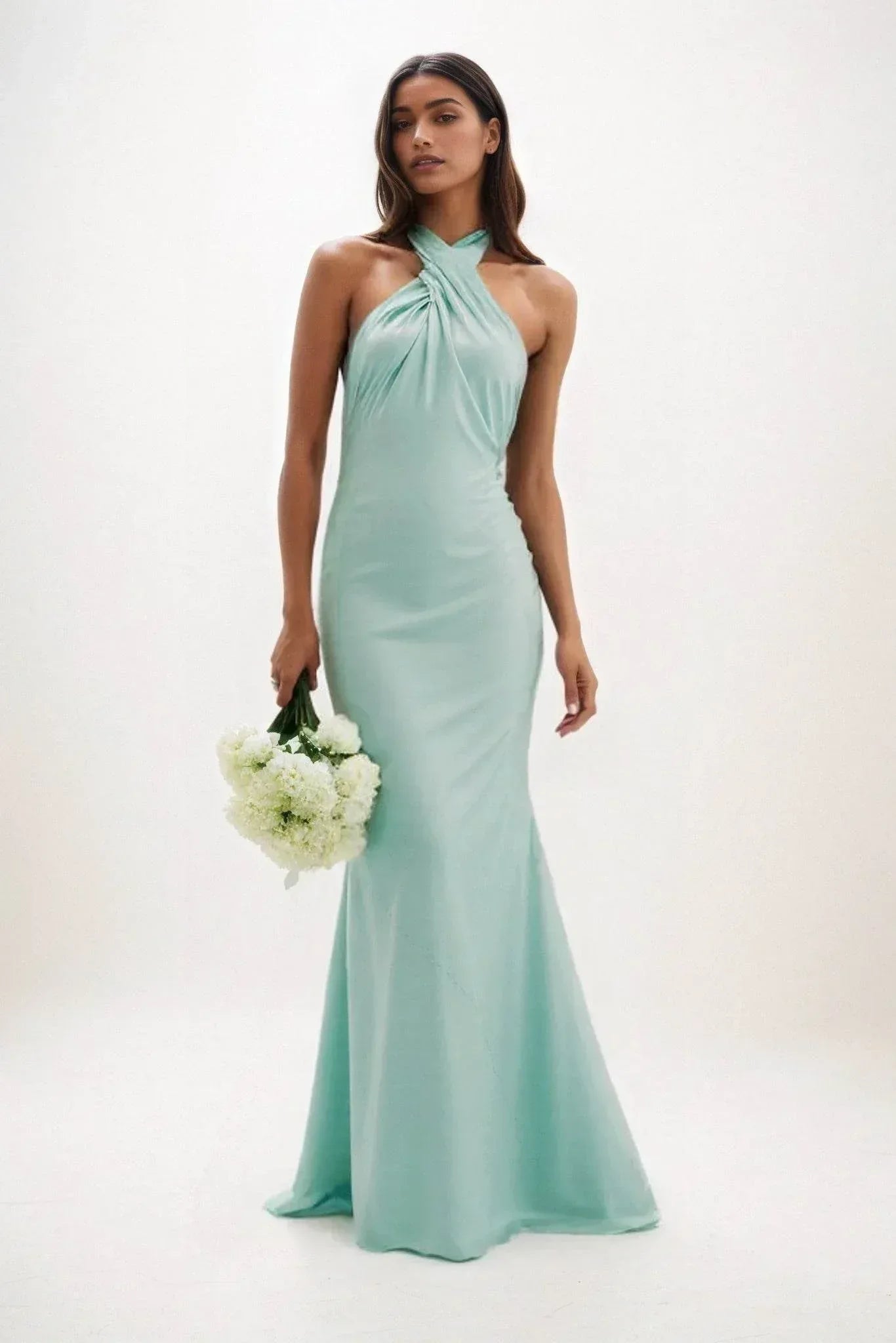 Sheath-Column Maxi Luxe Satin Dress CB0837CS