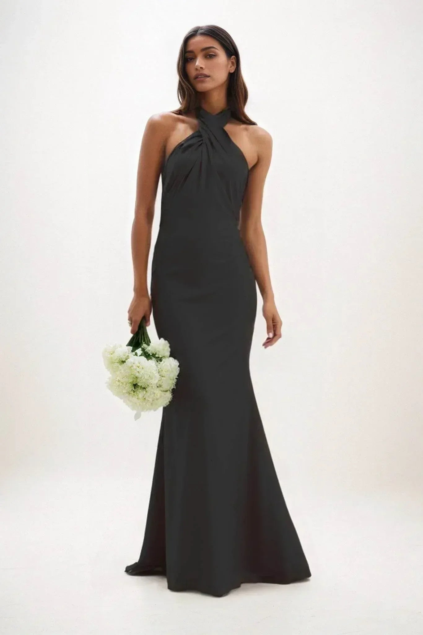 Sheath-Column Maxi Luxe Satin Dress CB0837CS