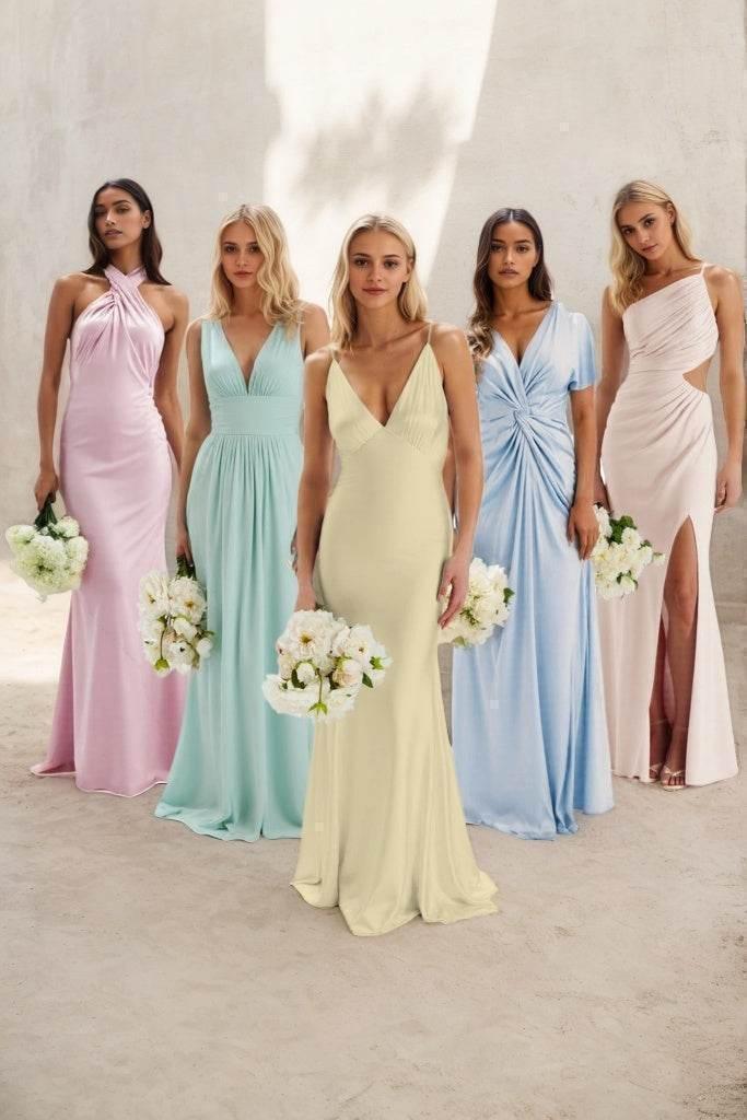 Sheath-Column Maxi Luxe Satin Dress CB0839CS