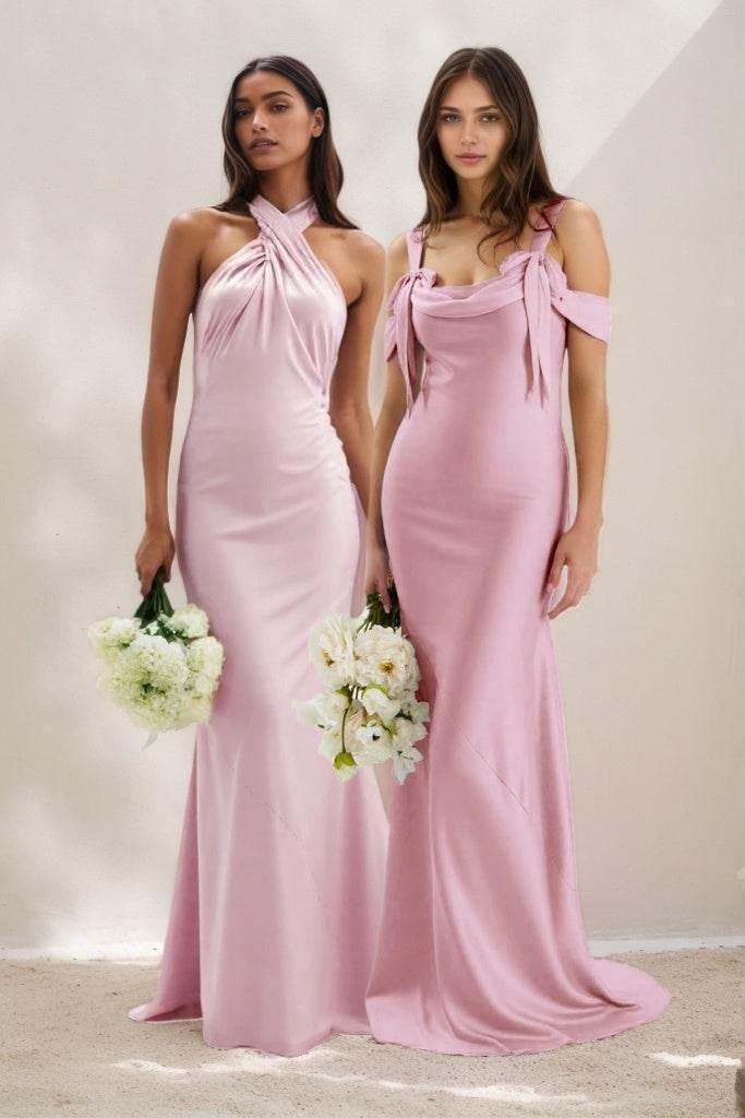 Sheath-Column Maxi Luxe Satin Dress CB0837CS