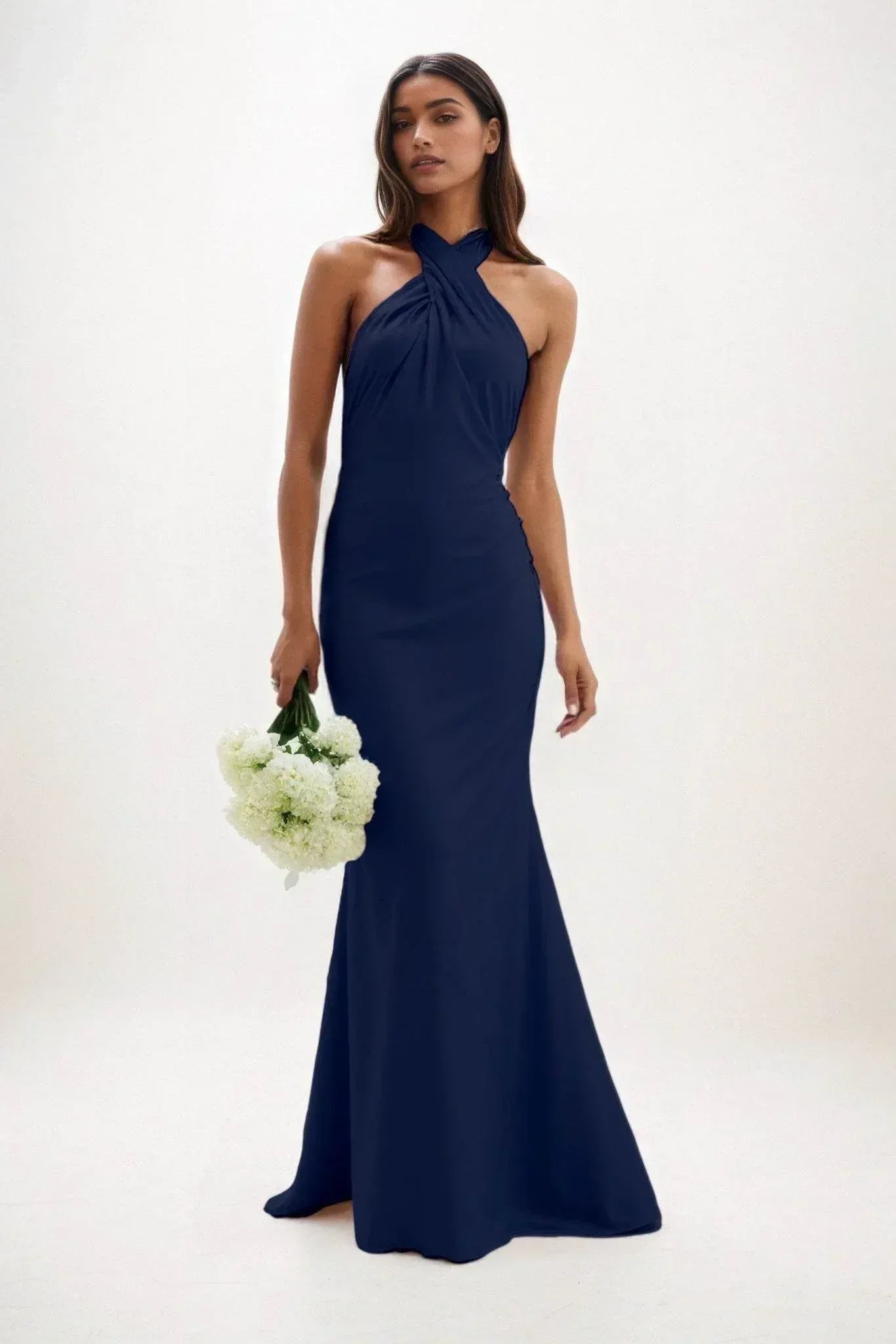 Sheath-Column Maxi Luxe Satin Dress CB0837CS