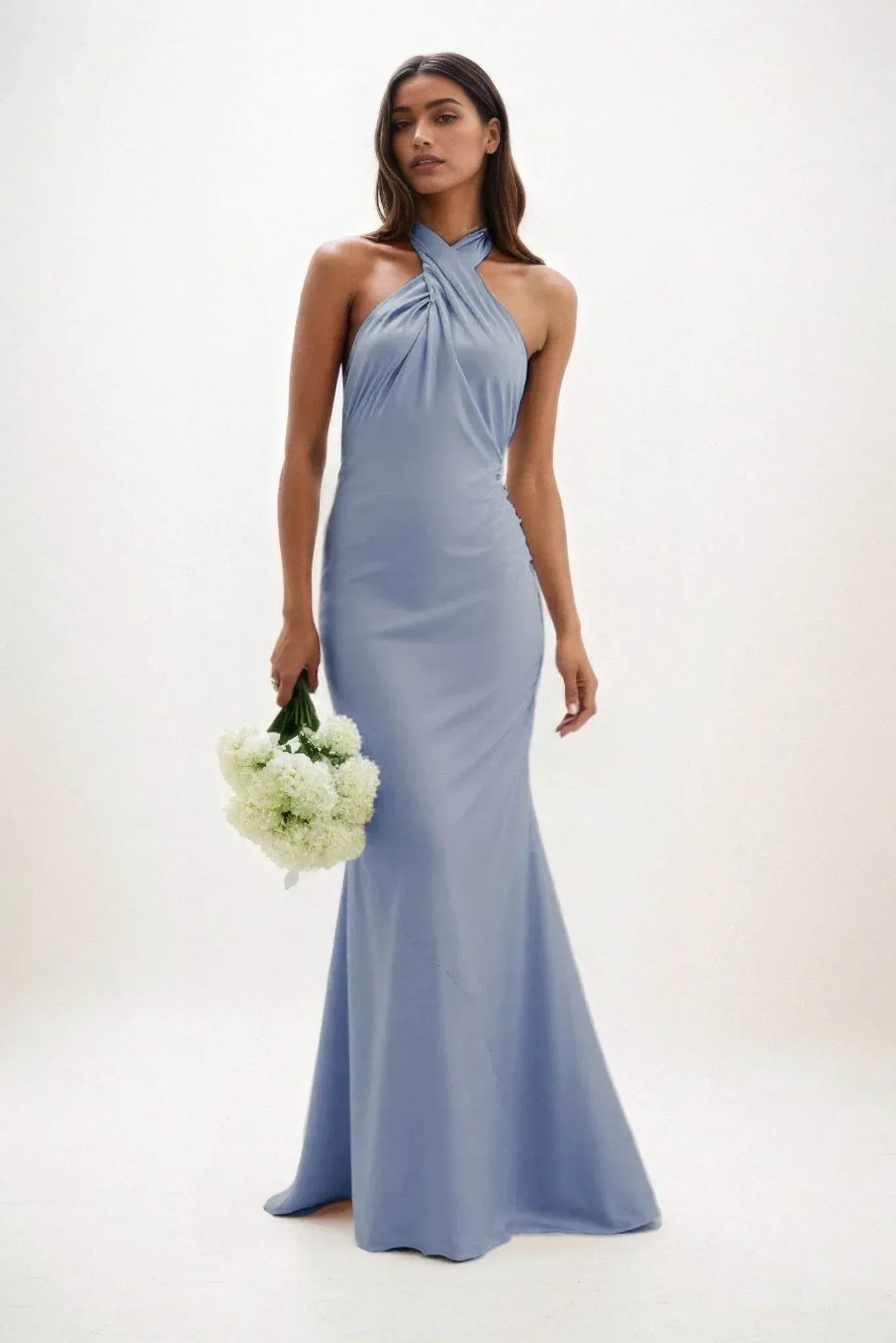 Sheath-Column Maxi Luxe Satin Dress CB0837CS