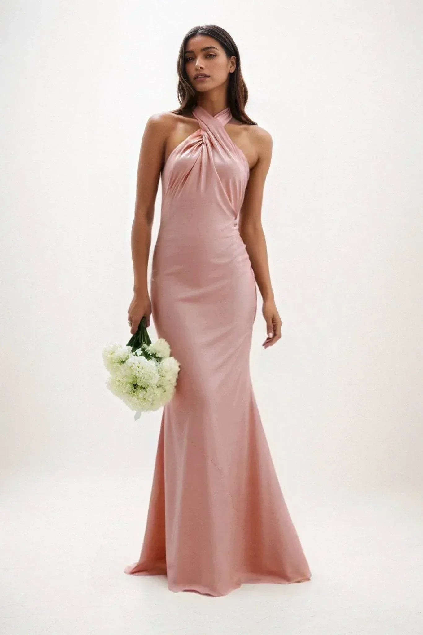 Sheath-Column Maxi Luxe Satin Dress CB0837CS