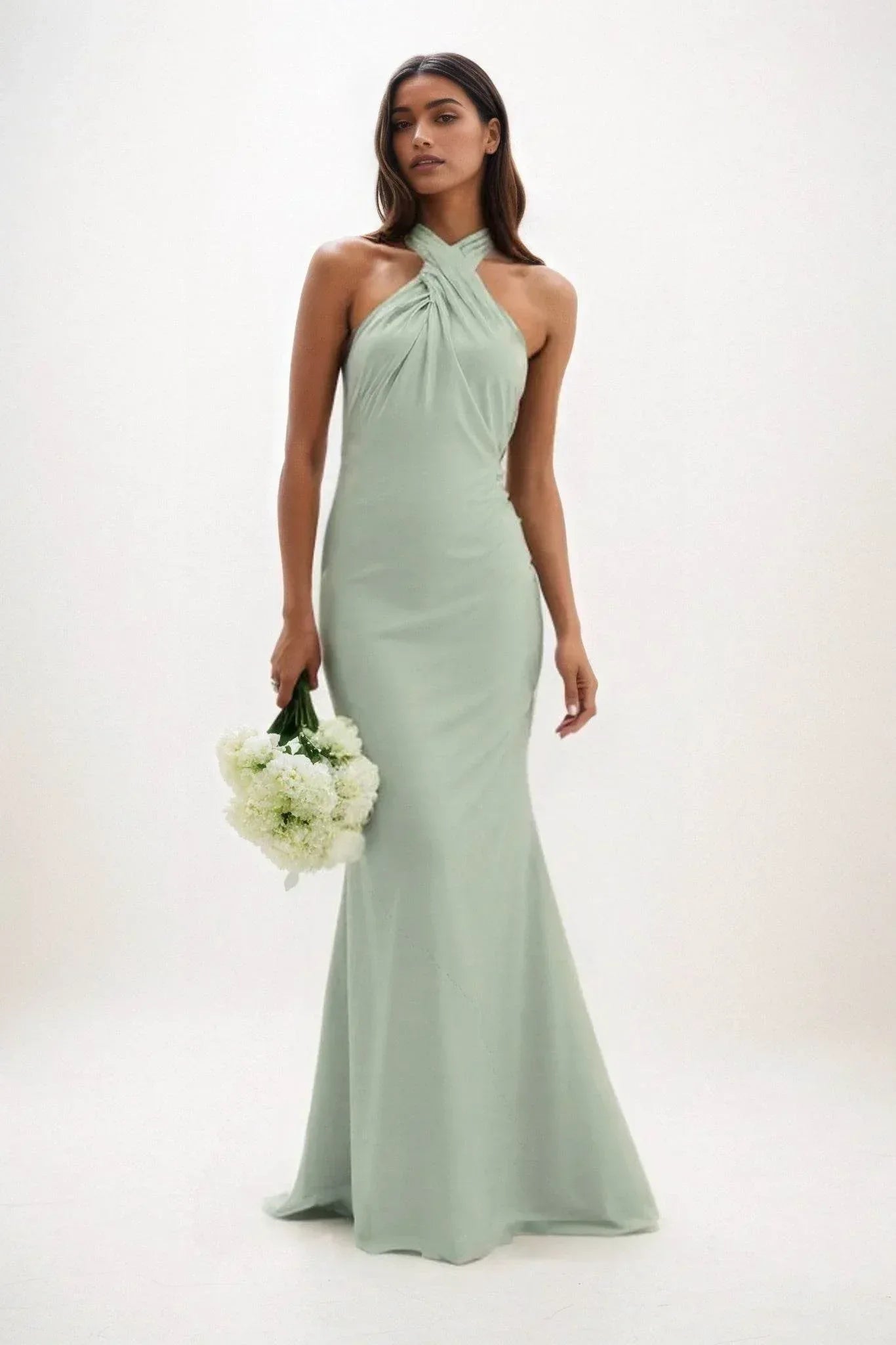 Sheath-Column Maxi Luxe Satin Dress CB0837CS