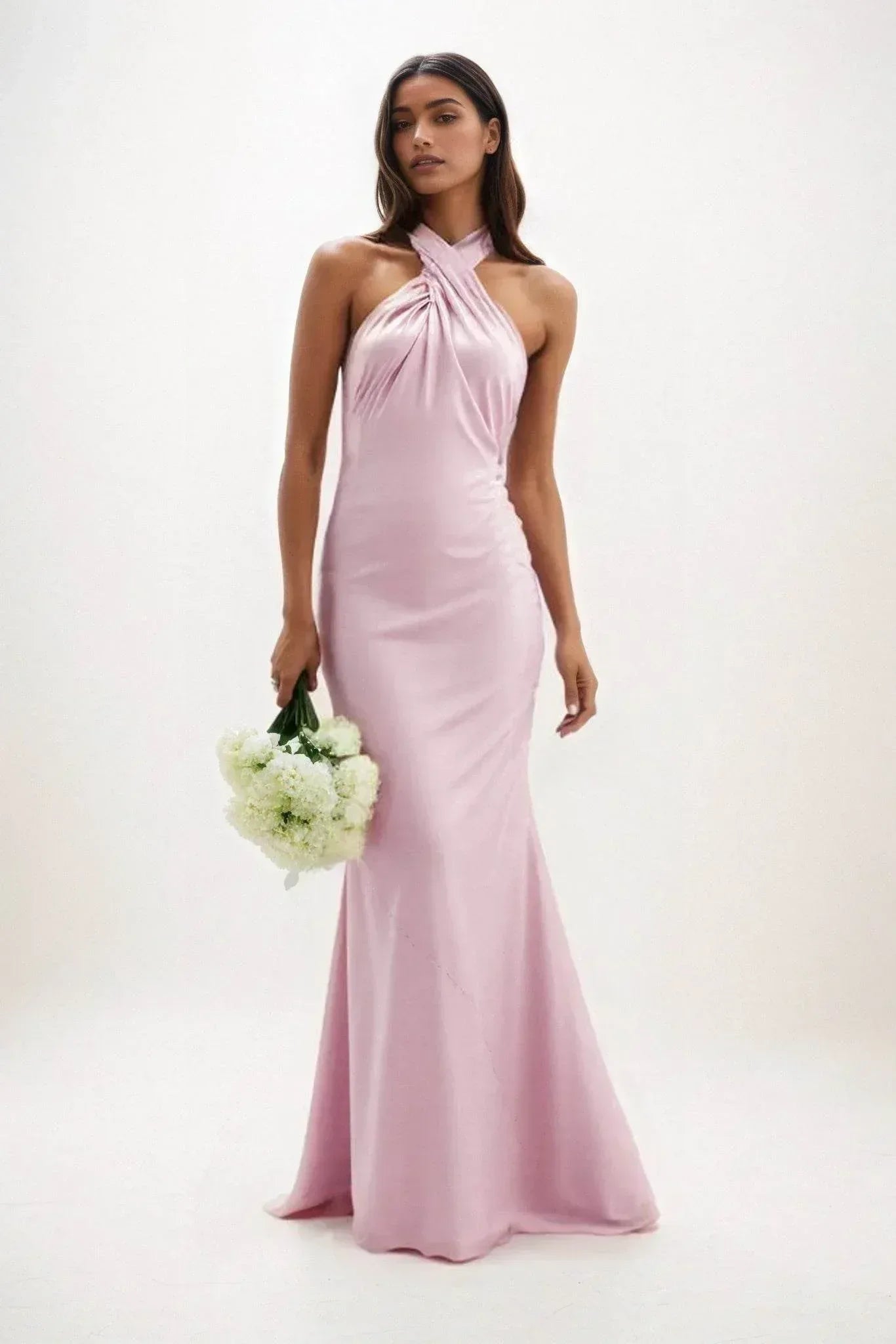 Sheath-Column Maxi Luxe Satin Dress CB0837CS