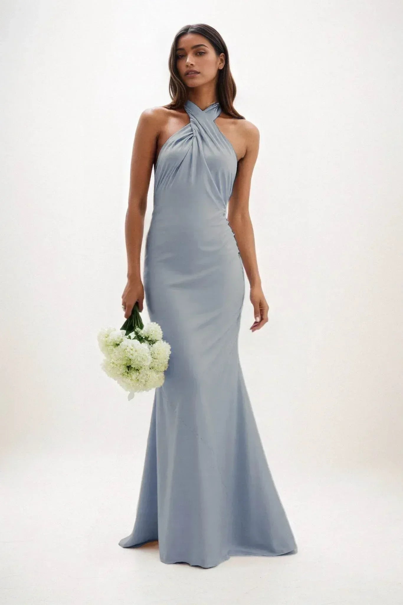 Sheath-Column Maxi Luxe Satin Dress CB0837CS