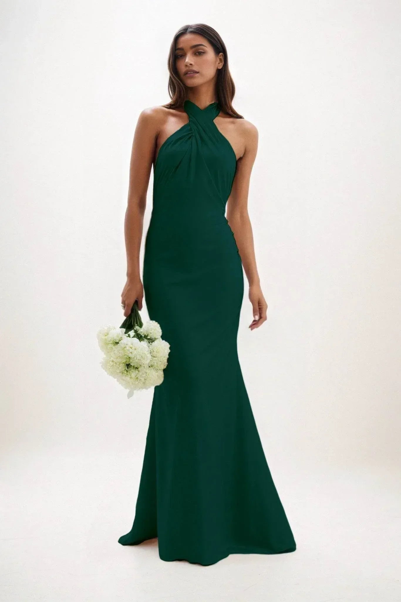 Sheath-Column Maxi Luxe Satin Dress CB0837CS