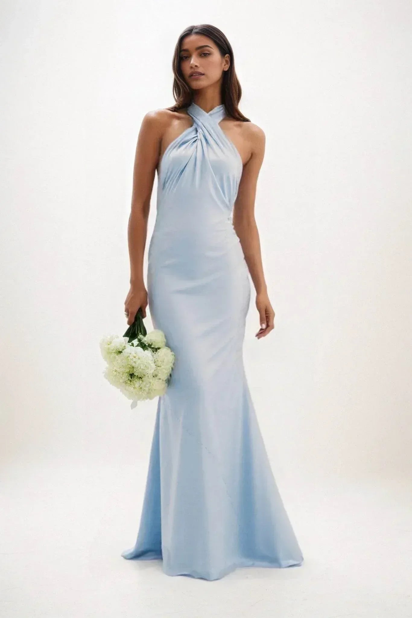 Sheath-Column Maxi Luxe Satin Dress CB0837CS