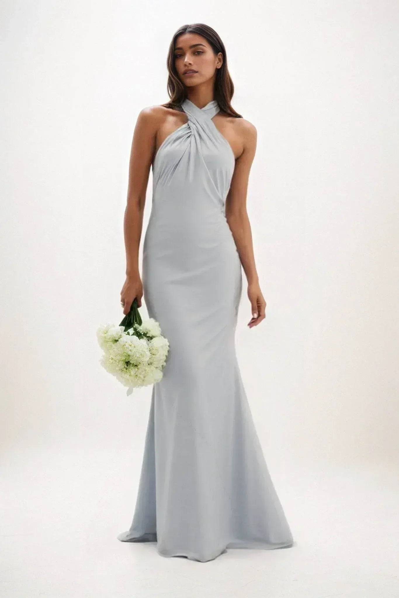 Sheath-Column Maxi Luxe Satin Dress CB0837CS