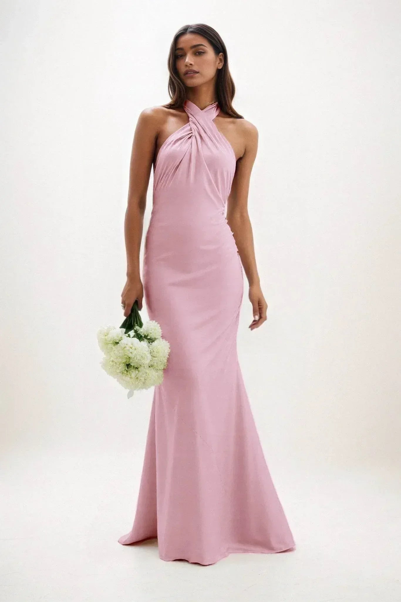 Sheath-Column Maxi Luxe Satin Dress CB0837CS