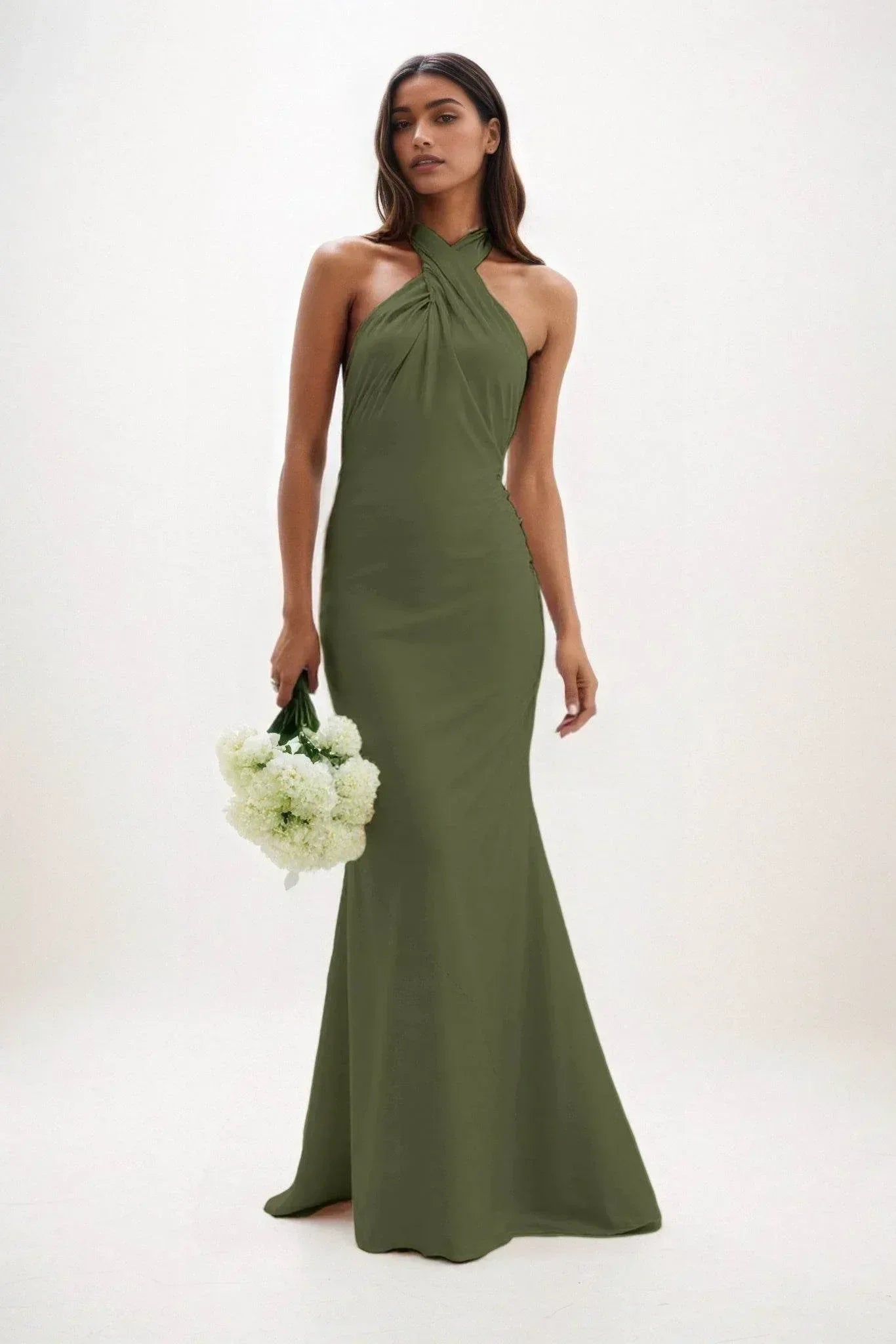 Sheath-Column Maxi Luxe Satin Dress CB0837CS