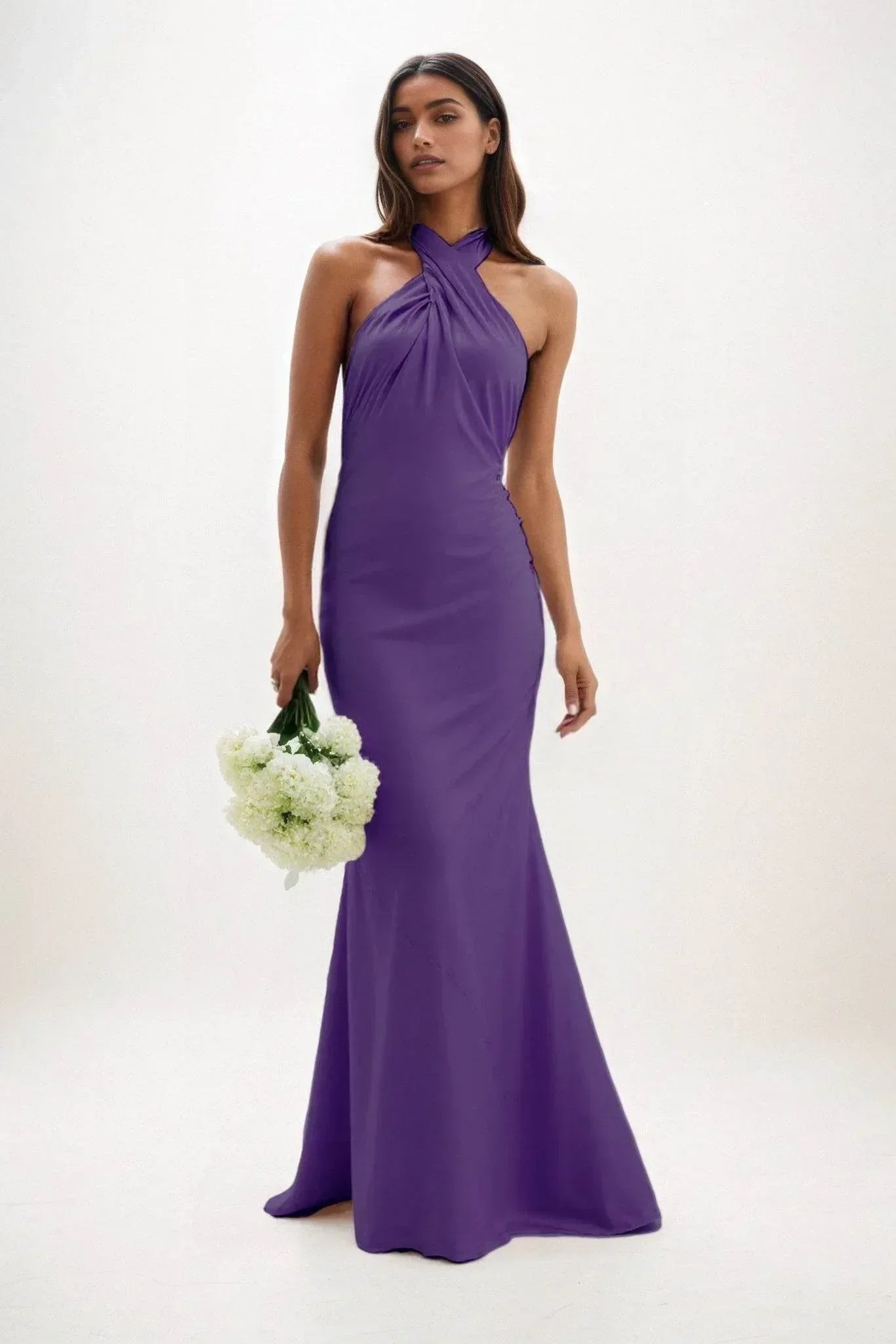 Sheath-Column Maxi Luxe Satin Dress CB0837CS