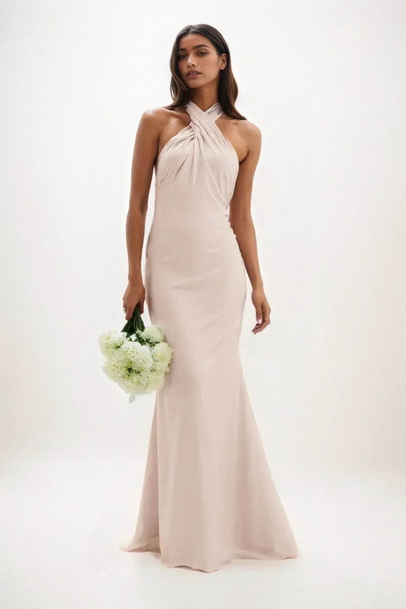 Sheath-Column Maxi Luxe Satin Dress CB0837CS