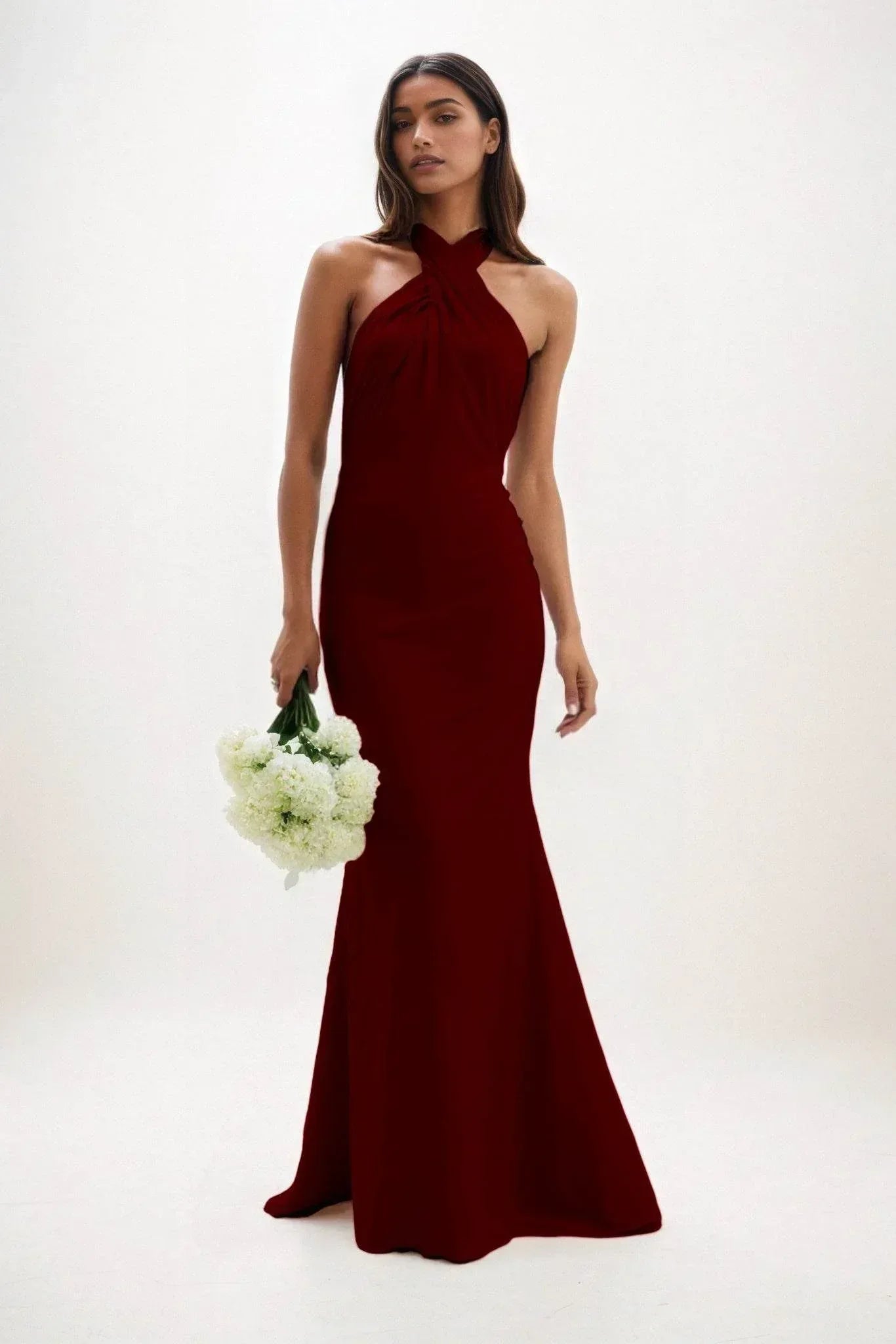 Sheath-Column Maxi Luxe Satin Dress CB0837CS