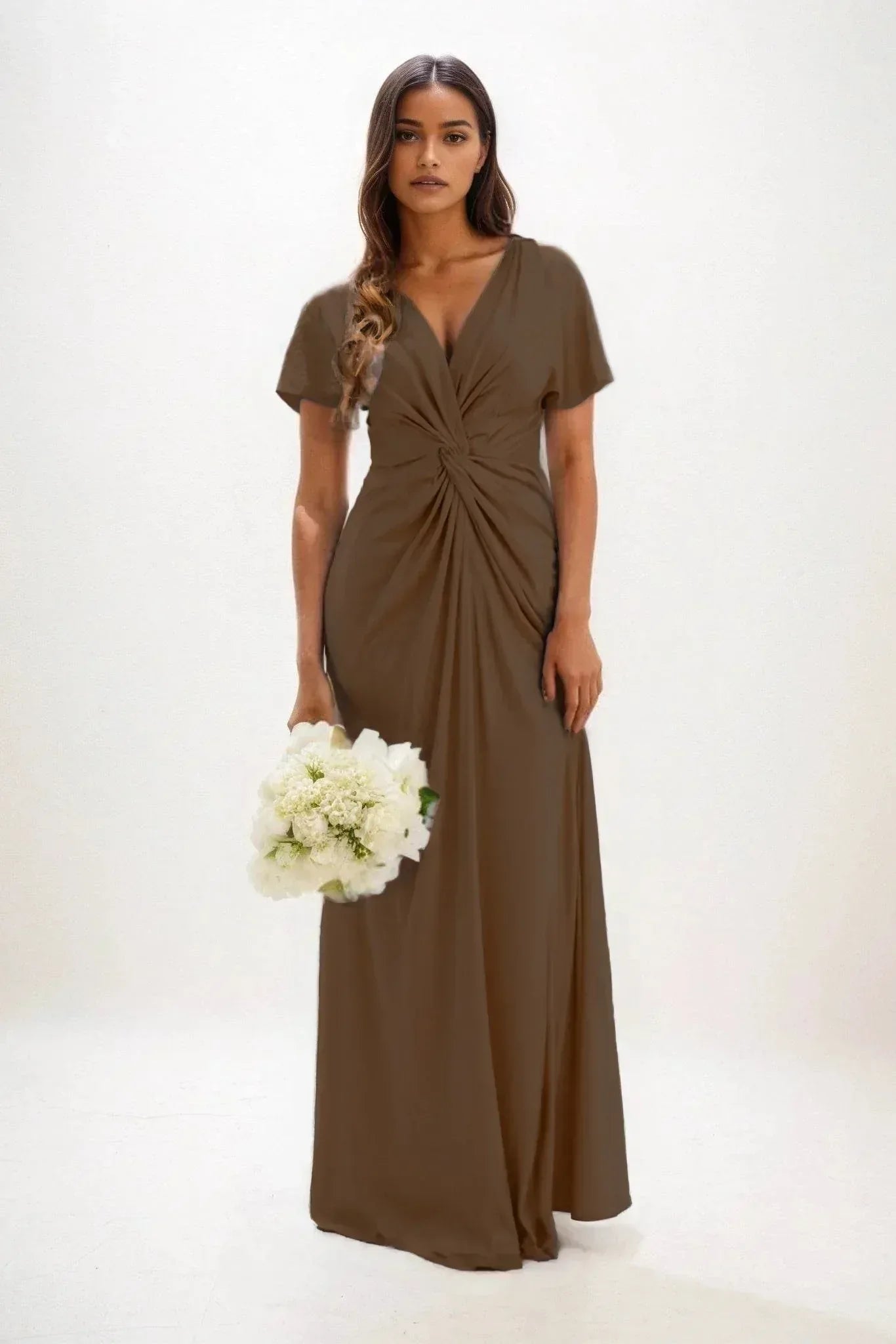 A-Line Maxi Luxe Satin Dress CB0838CS