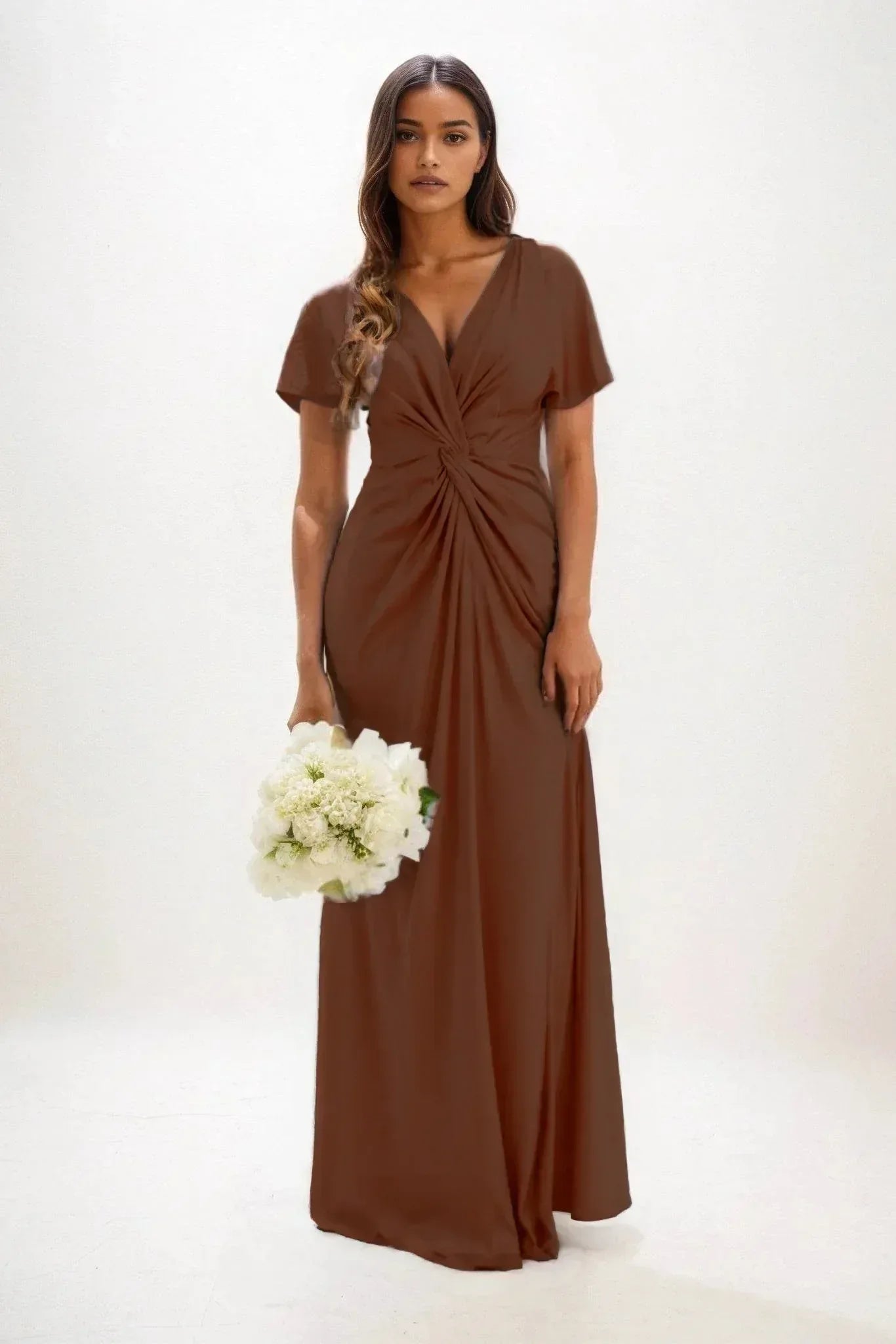 A-Line Maxi Luxe Satin Dress CB0838CS