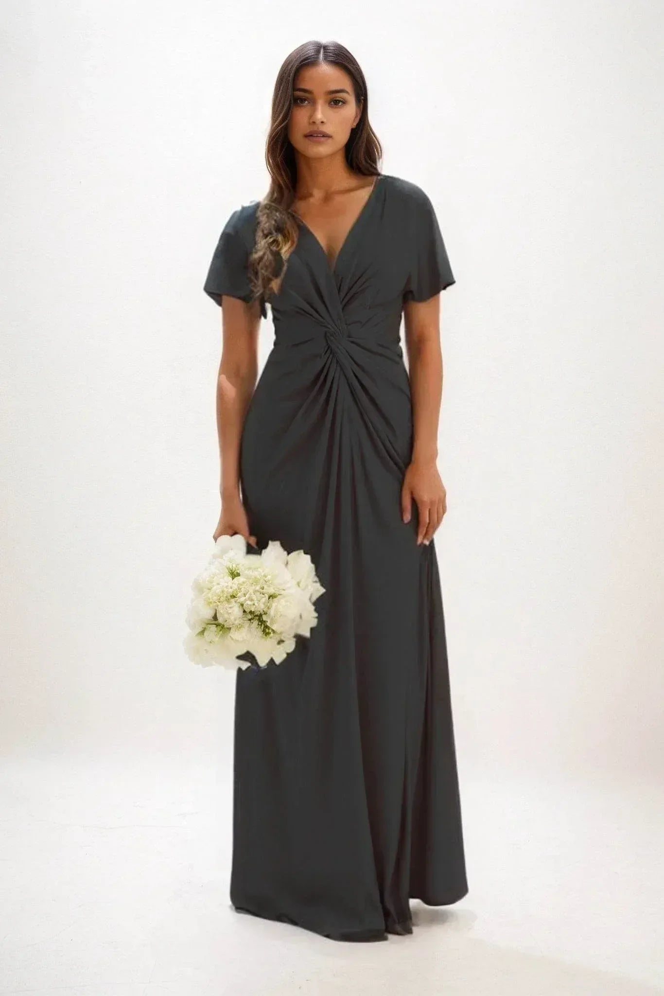 A-Line Maxi Luxe Satin Dress CB0838CS