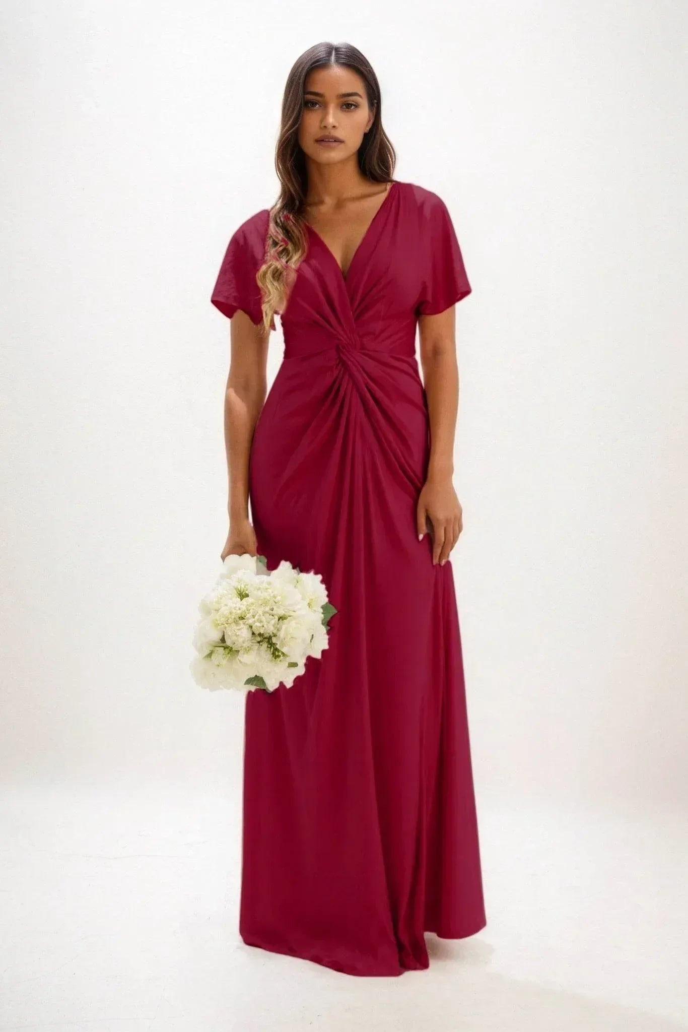 A-Line Maxi Luxe Satin Dress CB0838CS