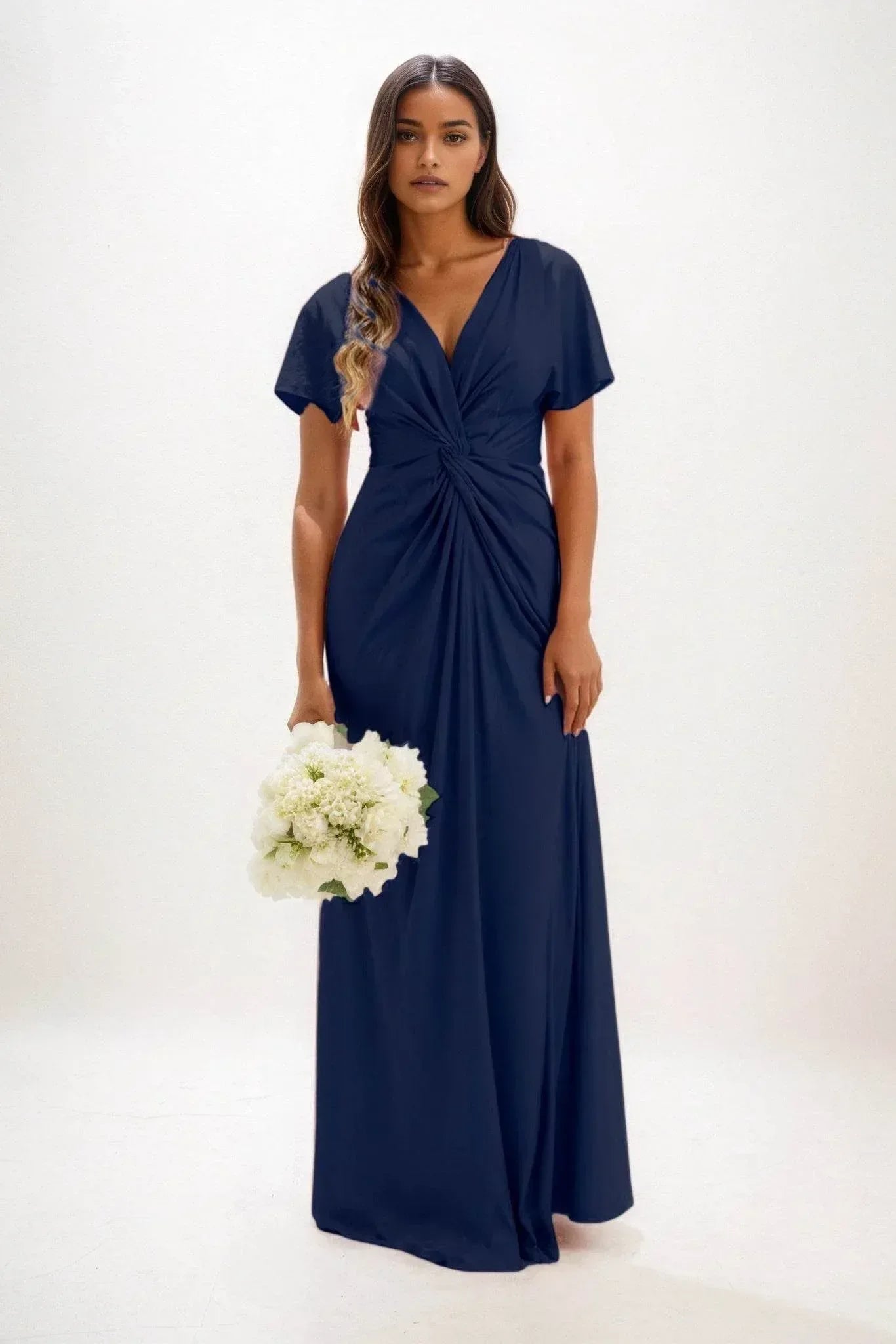A-Line Maxi Luxe Satin Dress CB0838CS
