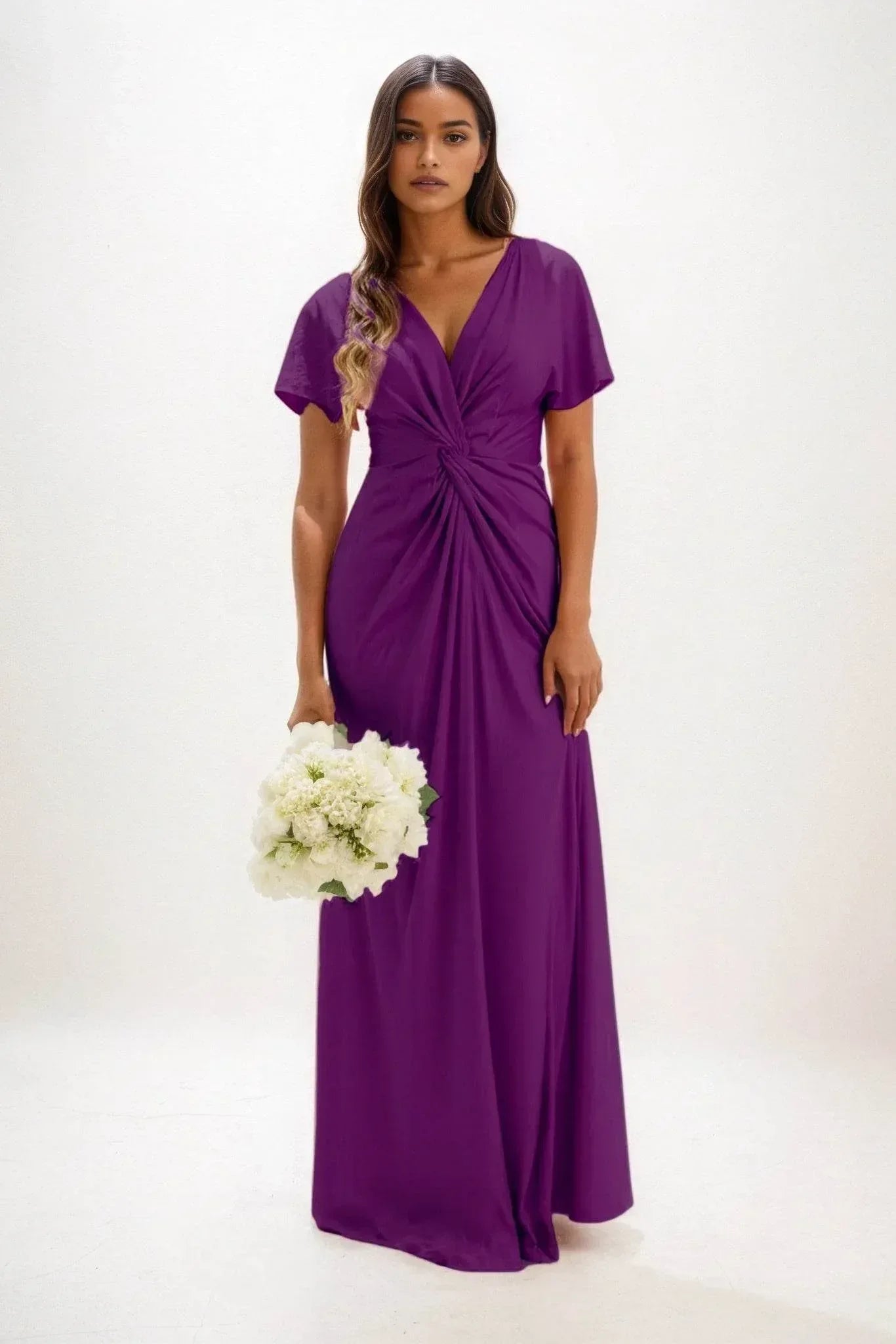 A-Line Maxi Luxe Satin Dress CB0838CS