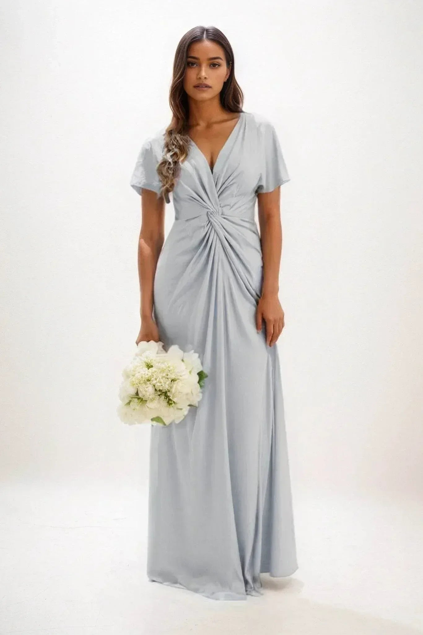 A-Line Maxi Luxe Satin Dress CB0838CS